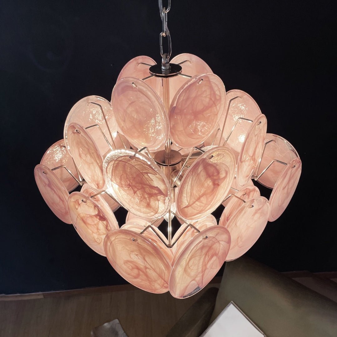 Aurora Chandelier Pink Disc Layered Artistic - Blowlighting