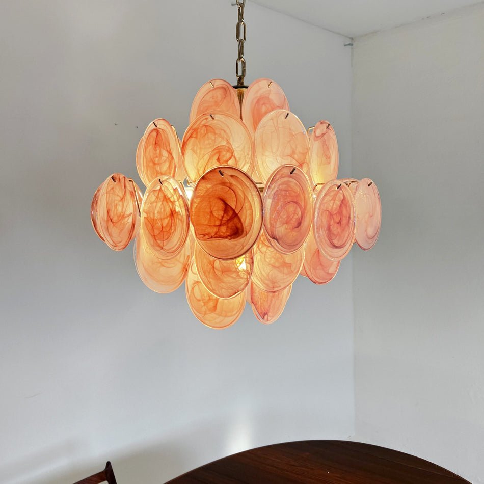 Aurora Chandelier Pink Disc Layered Artistic - Blowlighting