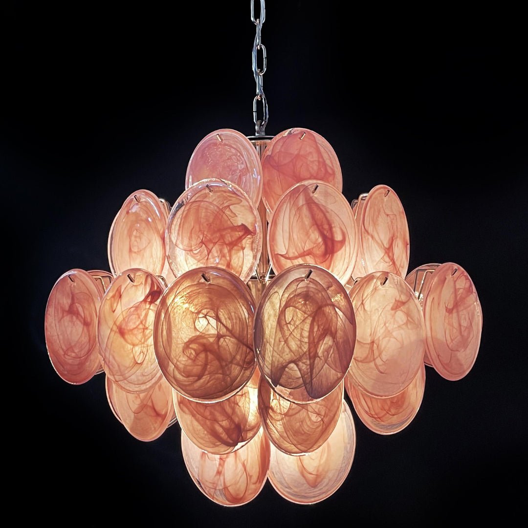 Aurora Chandelier Pink Disc Layered Artistic - Blowlighting