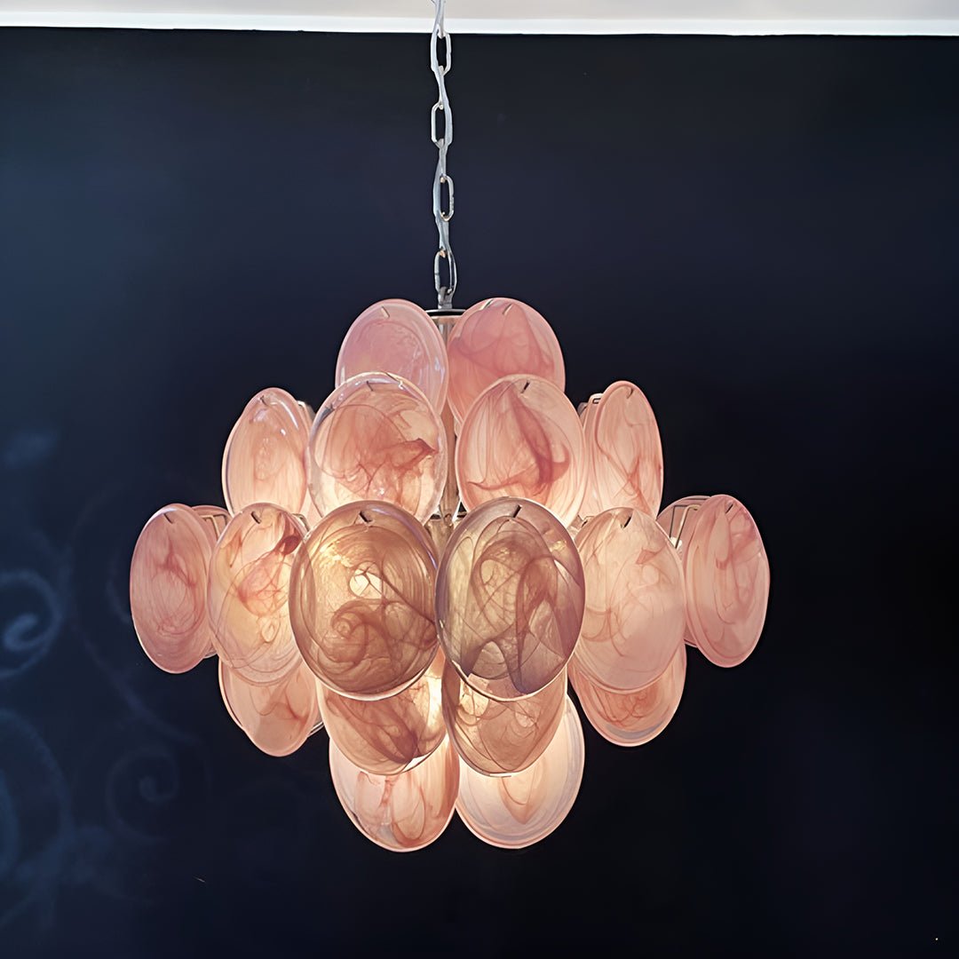 Aurora Chandelier Pink Disc Layered Artistic - Blowlighting