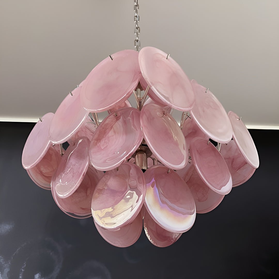 Aurora Chandelier Pink Disc Layered Artistic - Blowlighting