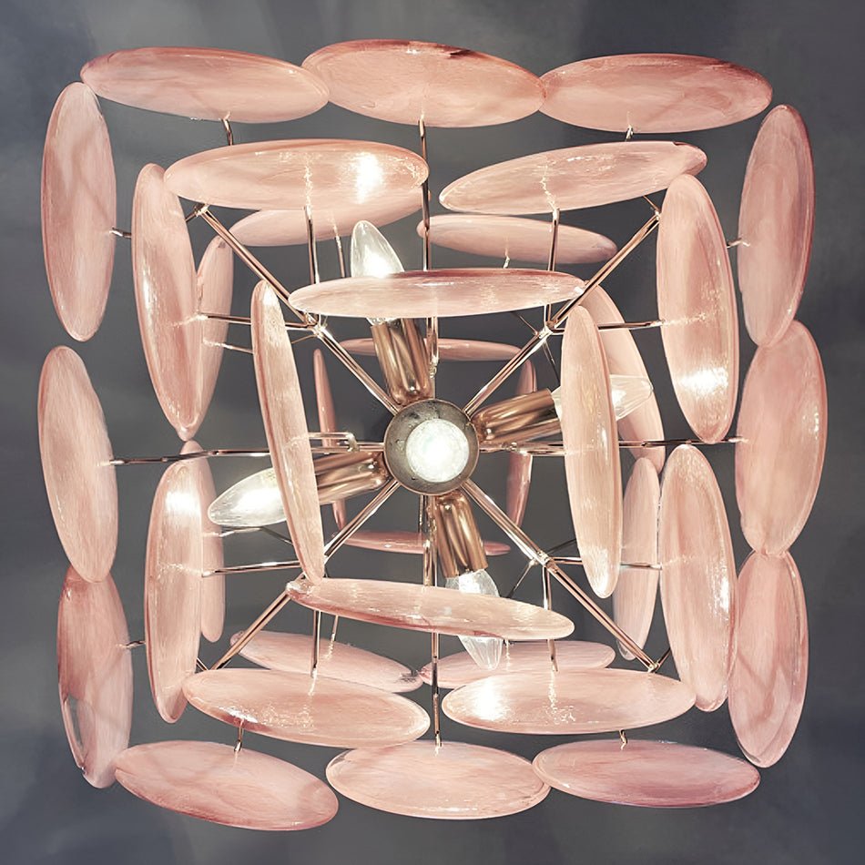 Aurora Chandelier Pink Disc Layered Artistic - Blowlighting