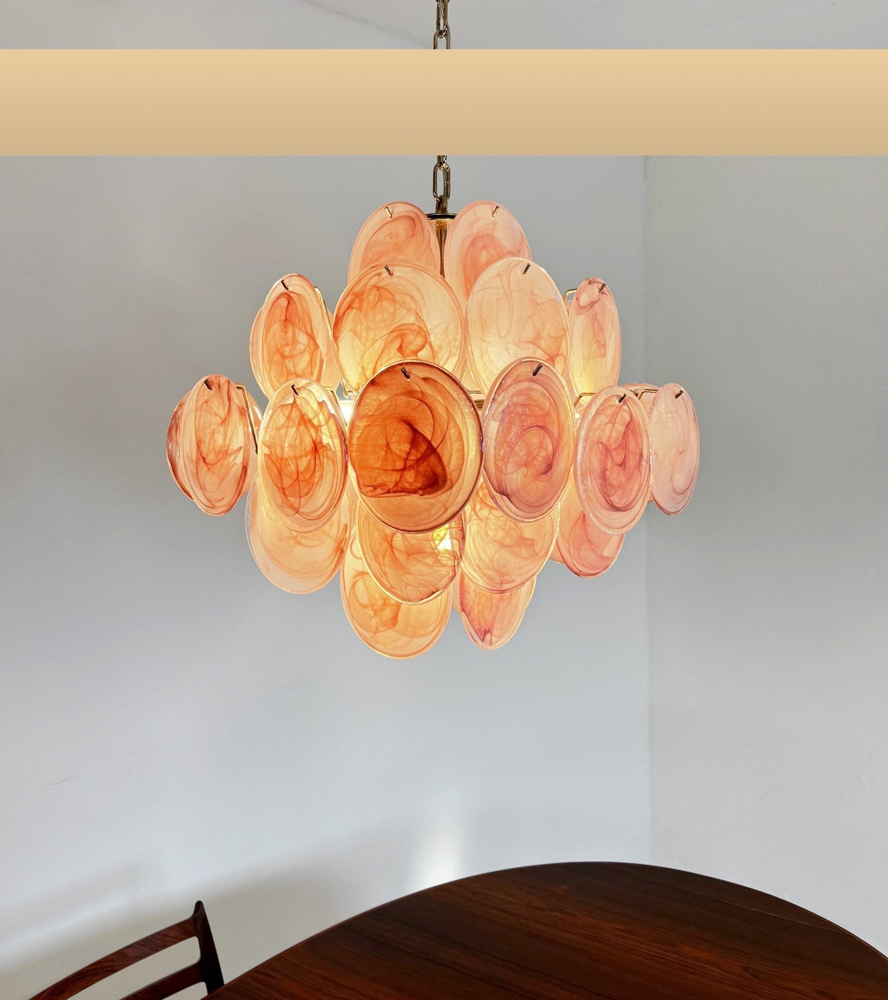 Aurora Chandelier Pink Disc Layered Artistic - Blowlighting