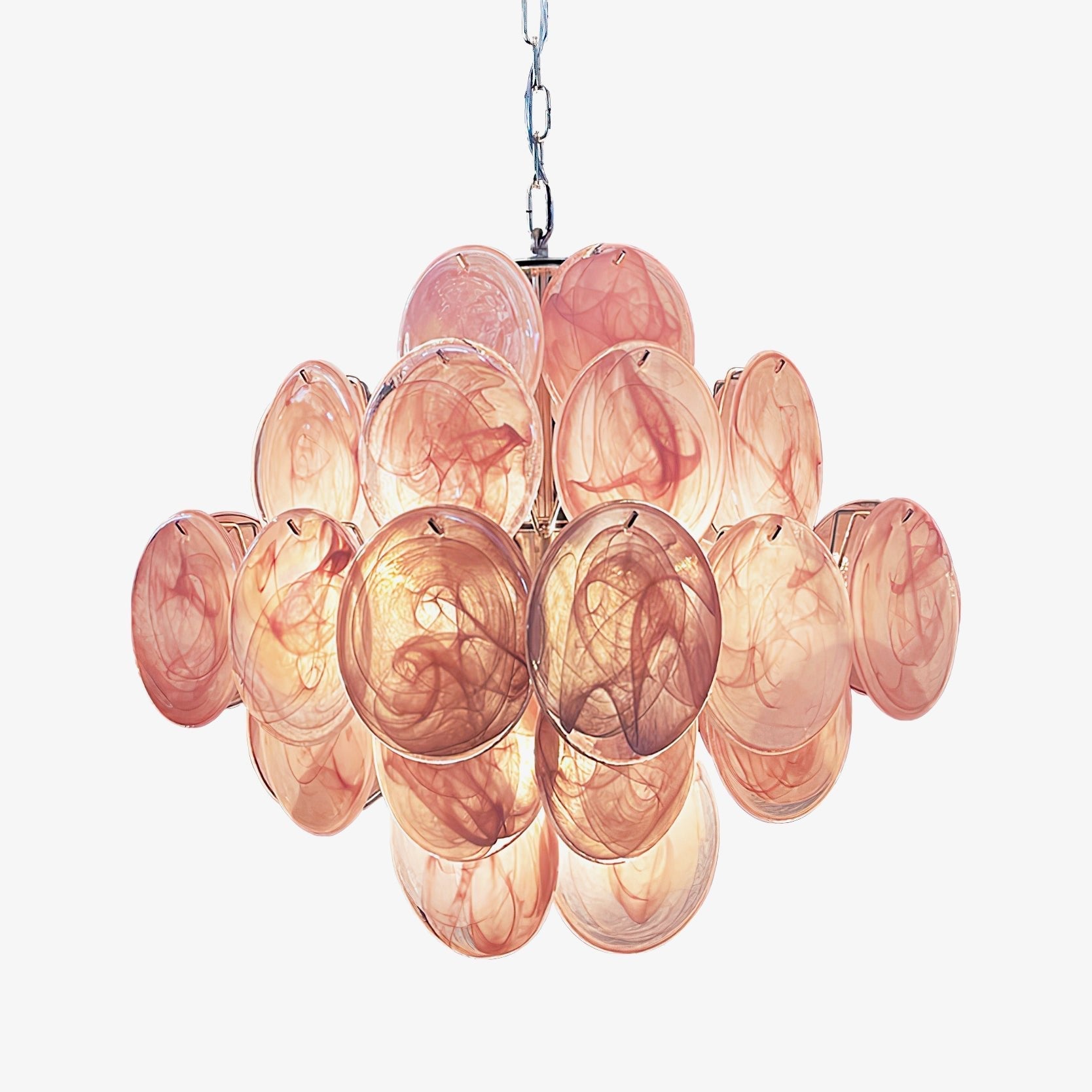Aurora Chandelier Pink Disc Layered Artistic - Blowlighting