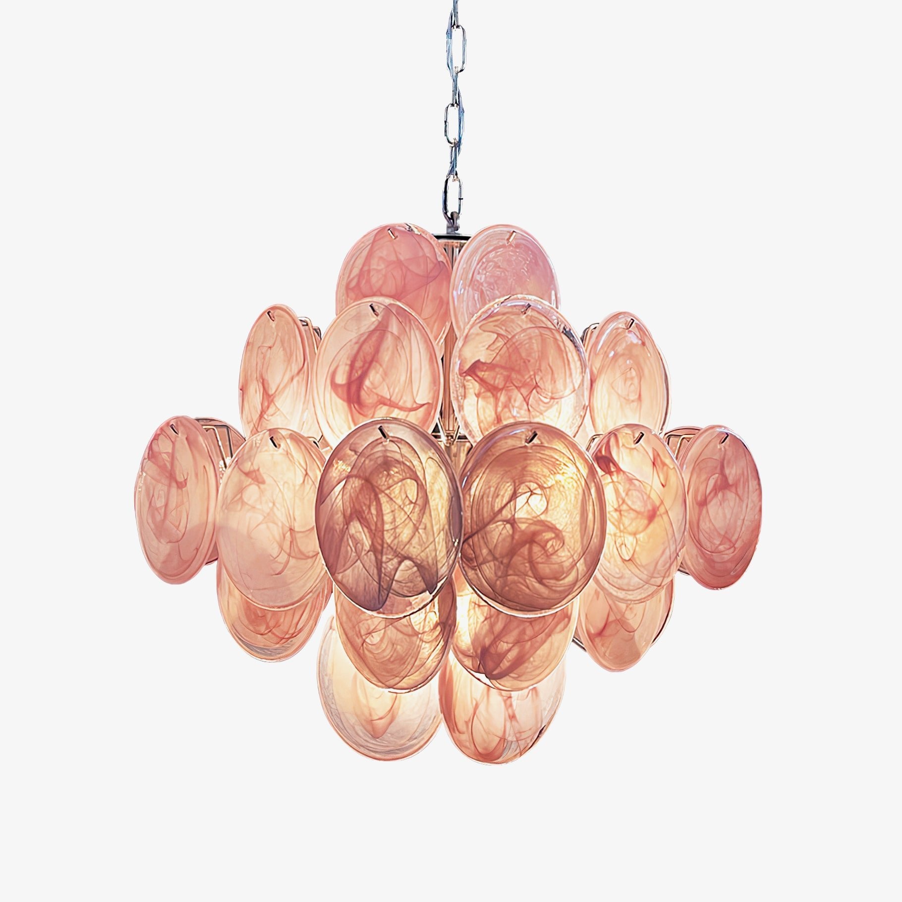 Aurora Chandelier Pink Disc Layered Artistic - Blowlighting