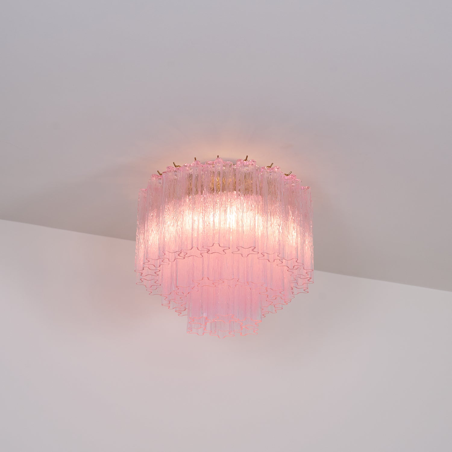 Aurora Ceiling Lamp Murano Pink Glass Vintage - Blowlighting