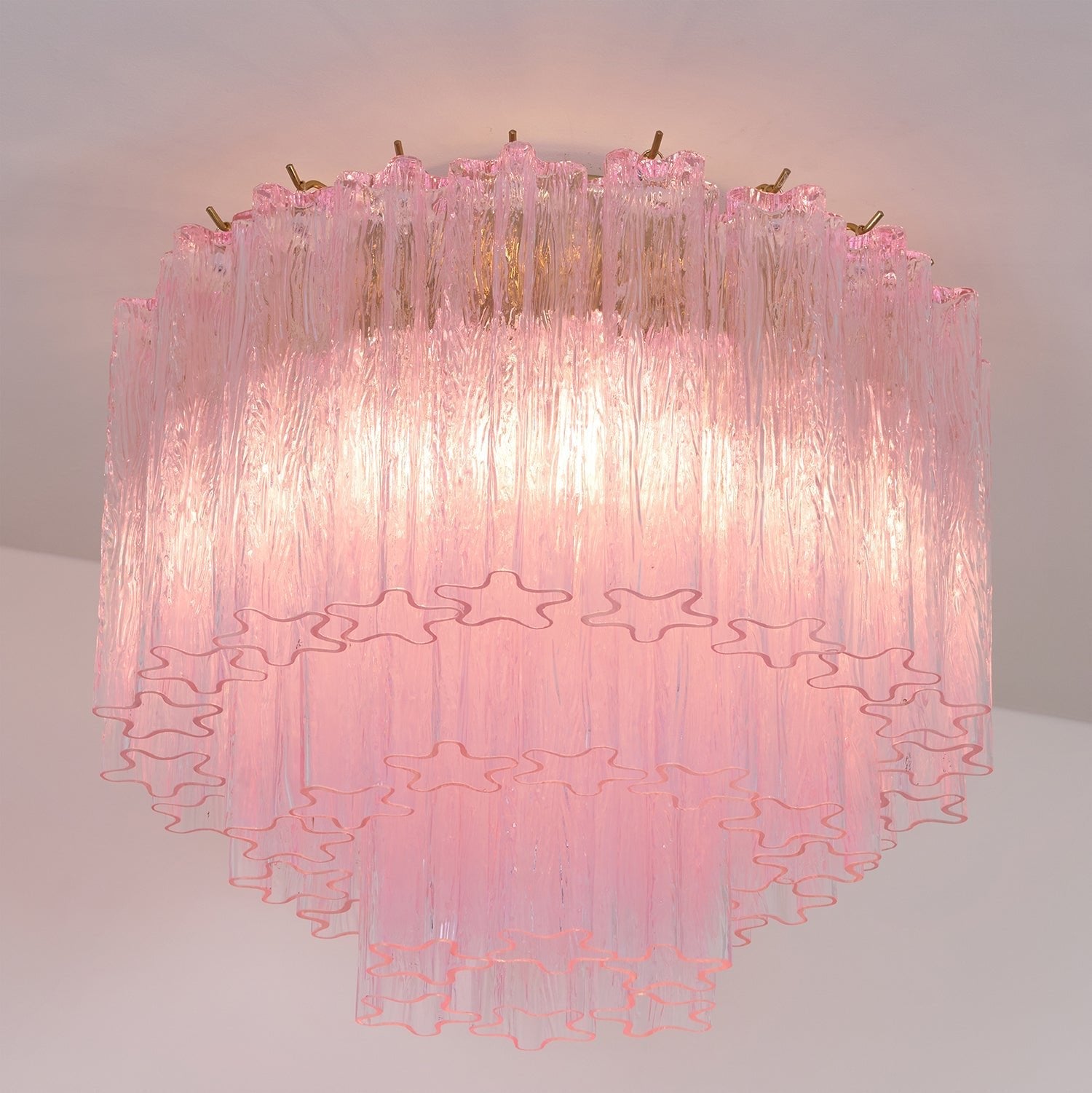 Aurora Ceiling Lamp Murano Pink Glass Vintage - Blowlighting