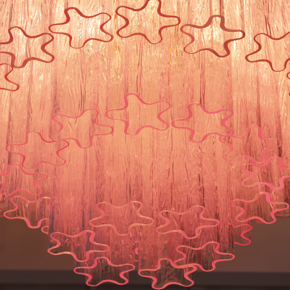 Aurora Ceiling Lamp Murano Pink Glass Vintage - Blowlighting