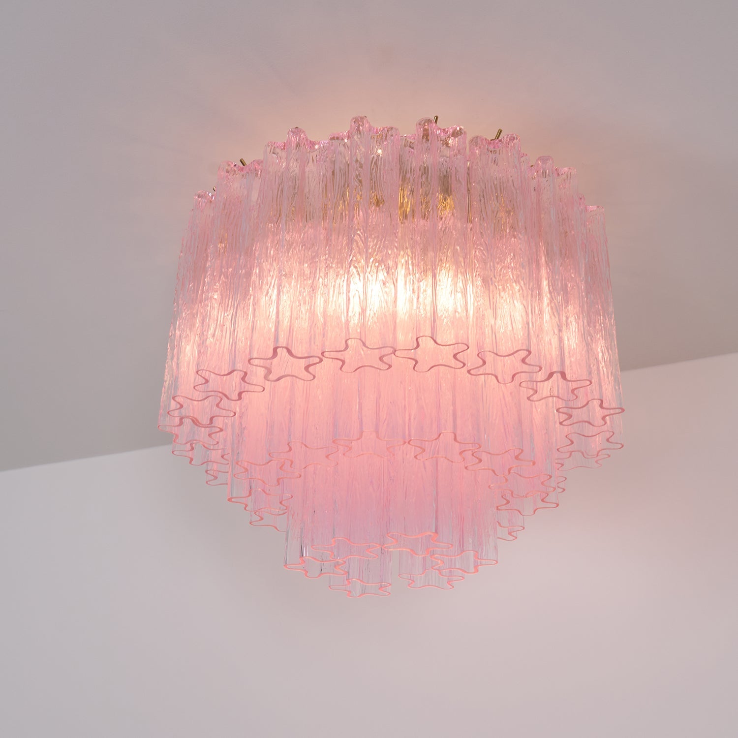 Aurora Ceiling Lamp Murano Pink Glass Vintage - Blowlighting