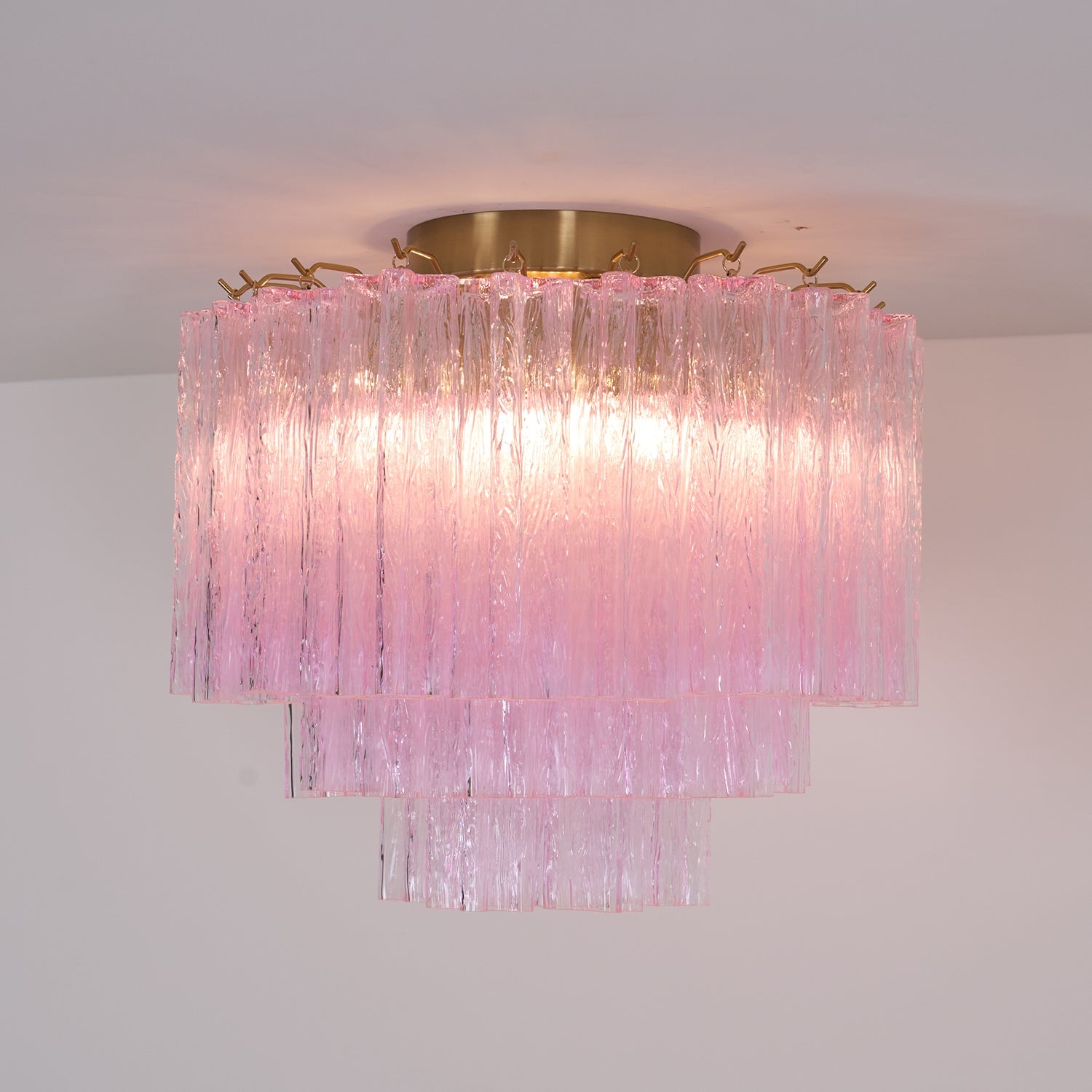 Aurora Ceiling Lamp Murano Pink Glass Vintage - Blowlighting