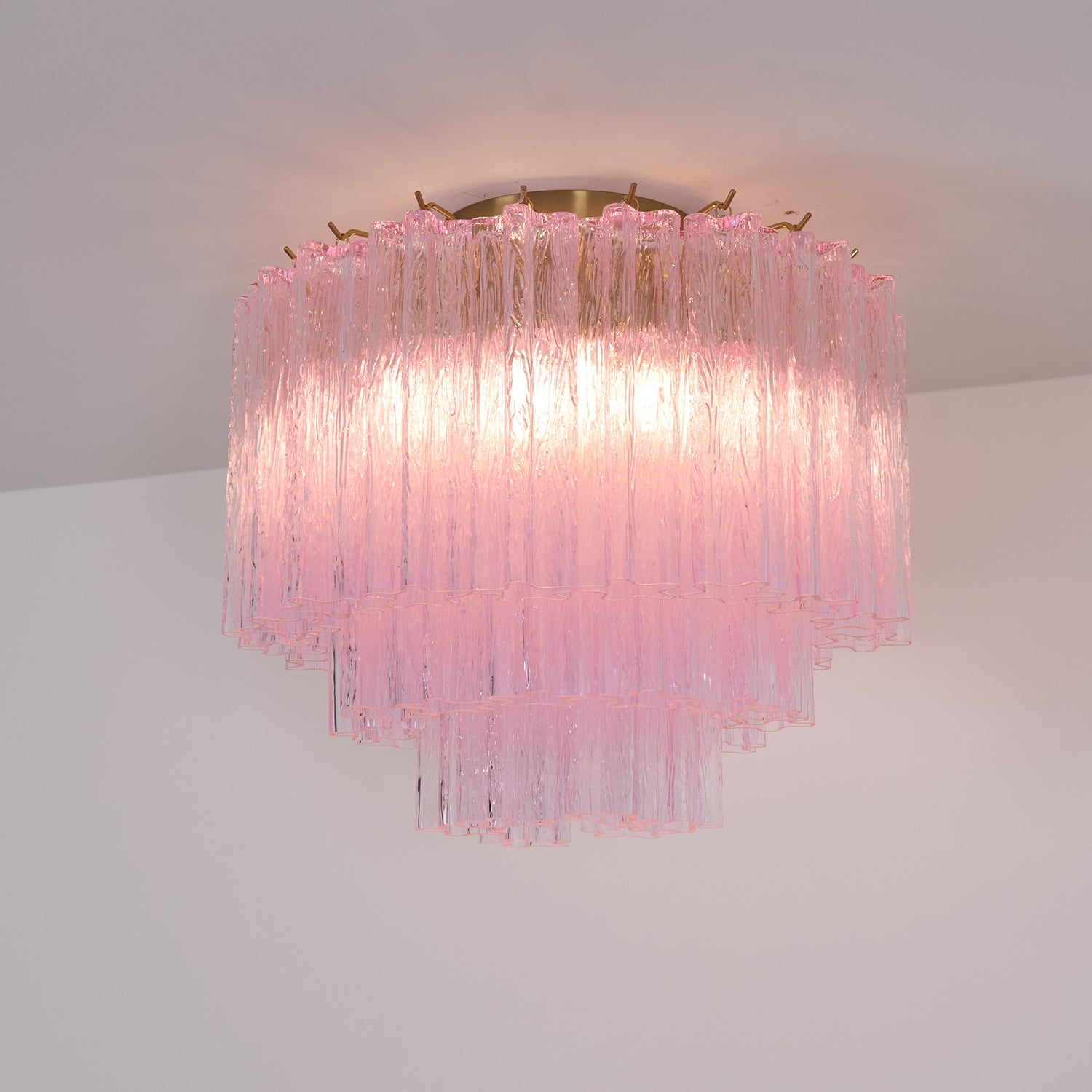 Aurora Ceiling Lamp Murano Pink Glass Vintage - Blowlighting