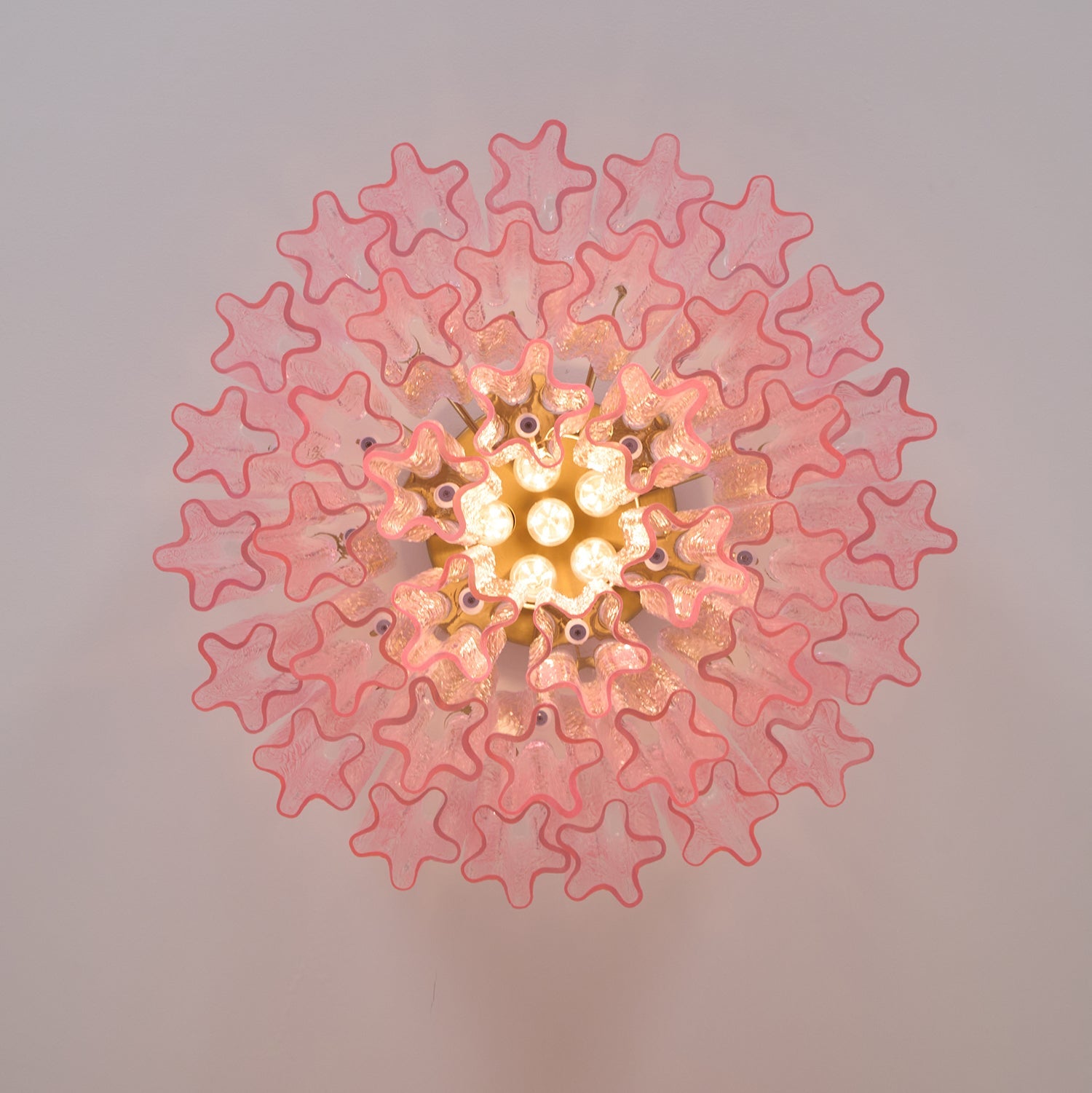 Aurora Ceiling Lamp Murano Pink Glass Vintage - Blowlighting