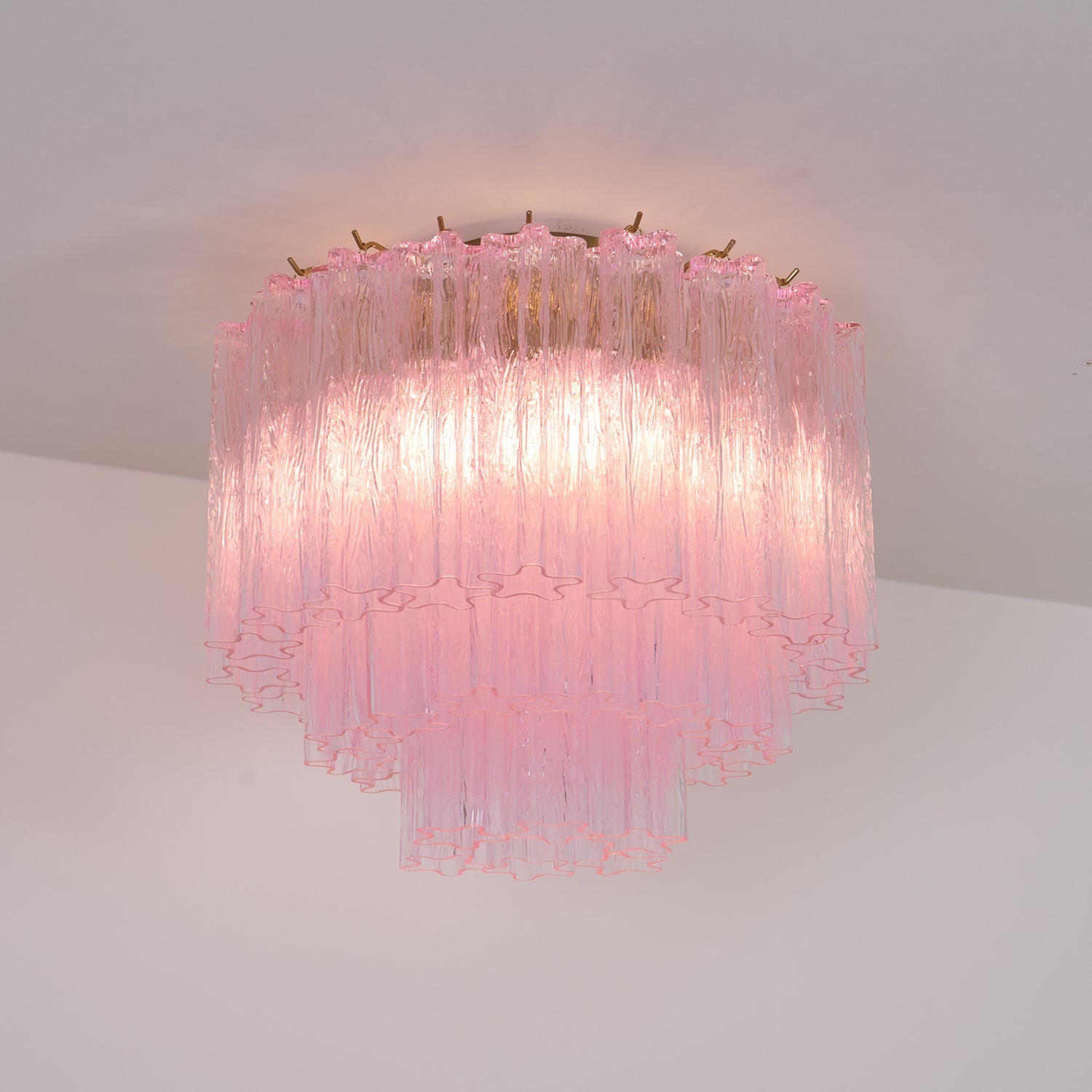 Aurora Ceiling Lamp Murano Pink Glass Vintage - Blowlighting
