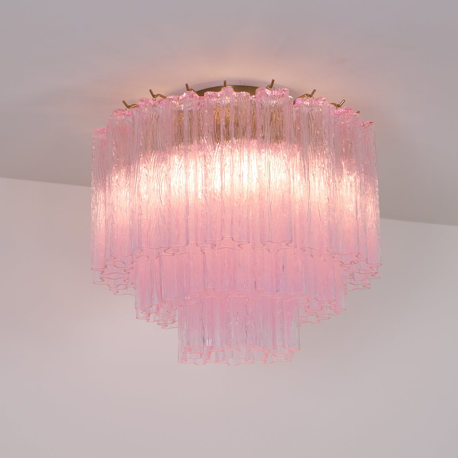 Aurora Ceiling Lamp Murano Pink Glass Vintage - Blowlighting