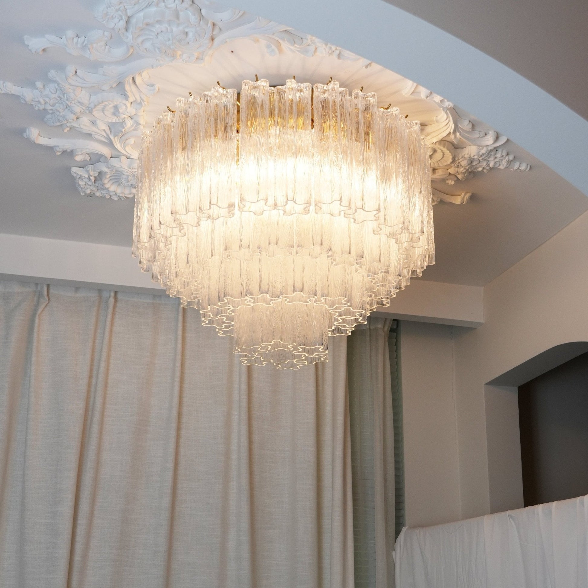 Aurora Ceiling Lamp Murano Pink Glass Vintage - Blowlighting