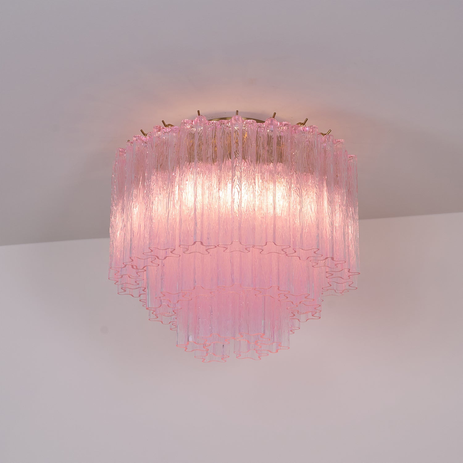 Aurora Ceiling Lamp Murano Pink Glass Vintage - Blowlighting