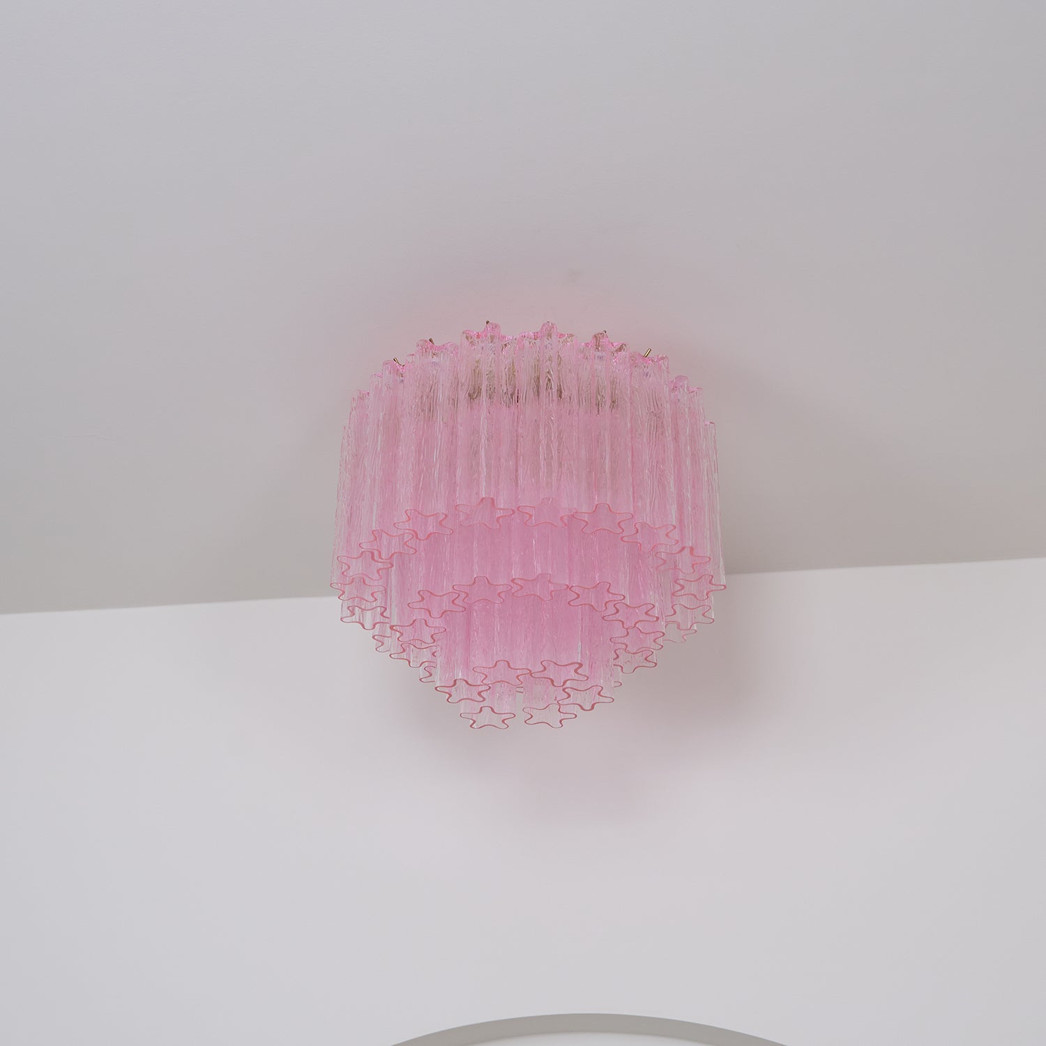 Aurora Ceiling Lamp Murano Pink Glass Vintage - Blowlighting