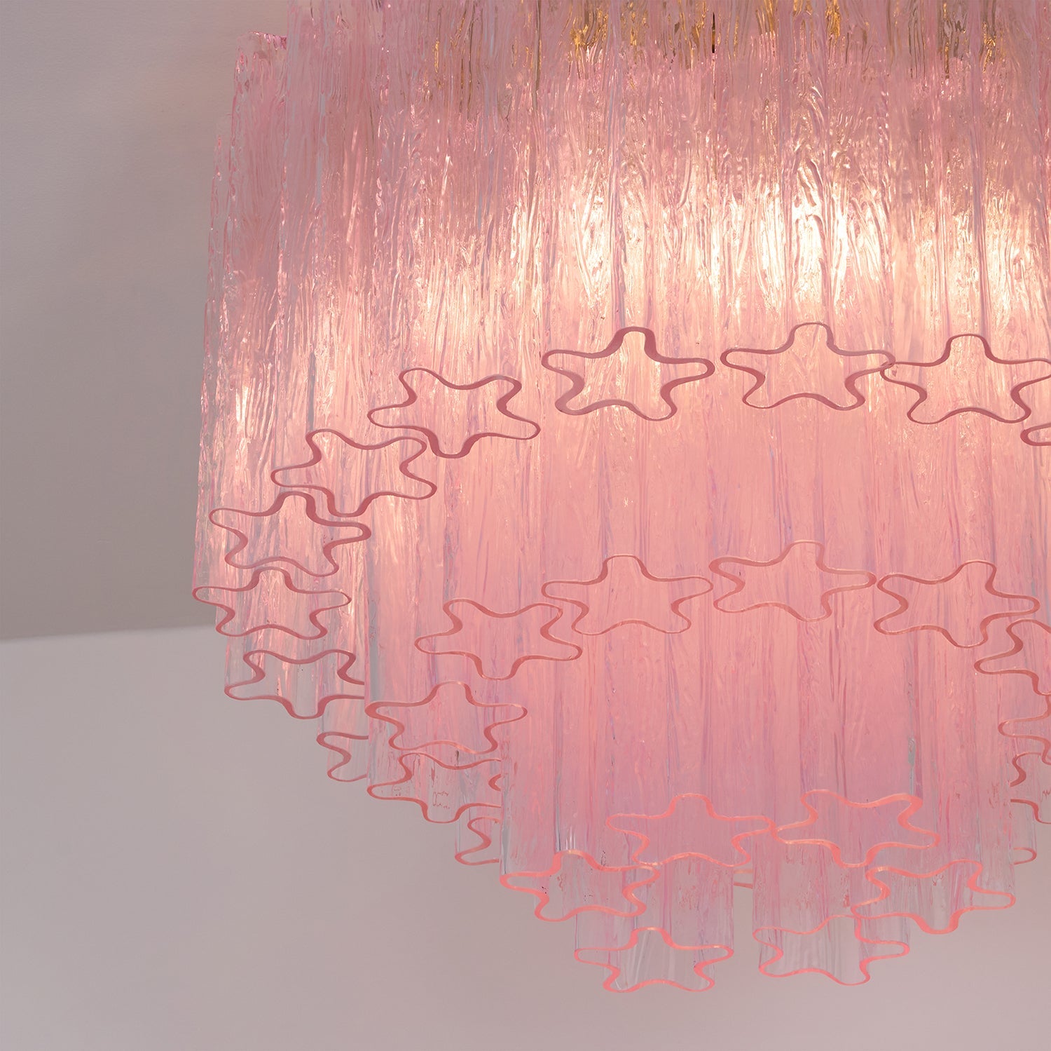 Aurora Ceiling Lamp Murano Pink Glass Vintage - Blowlighting