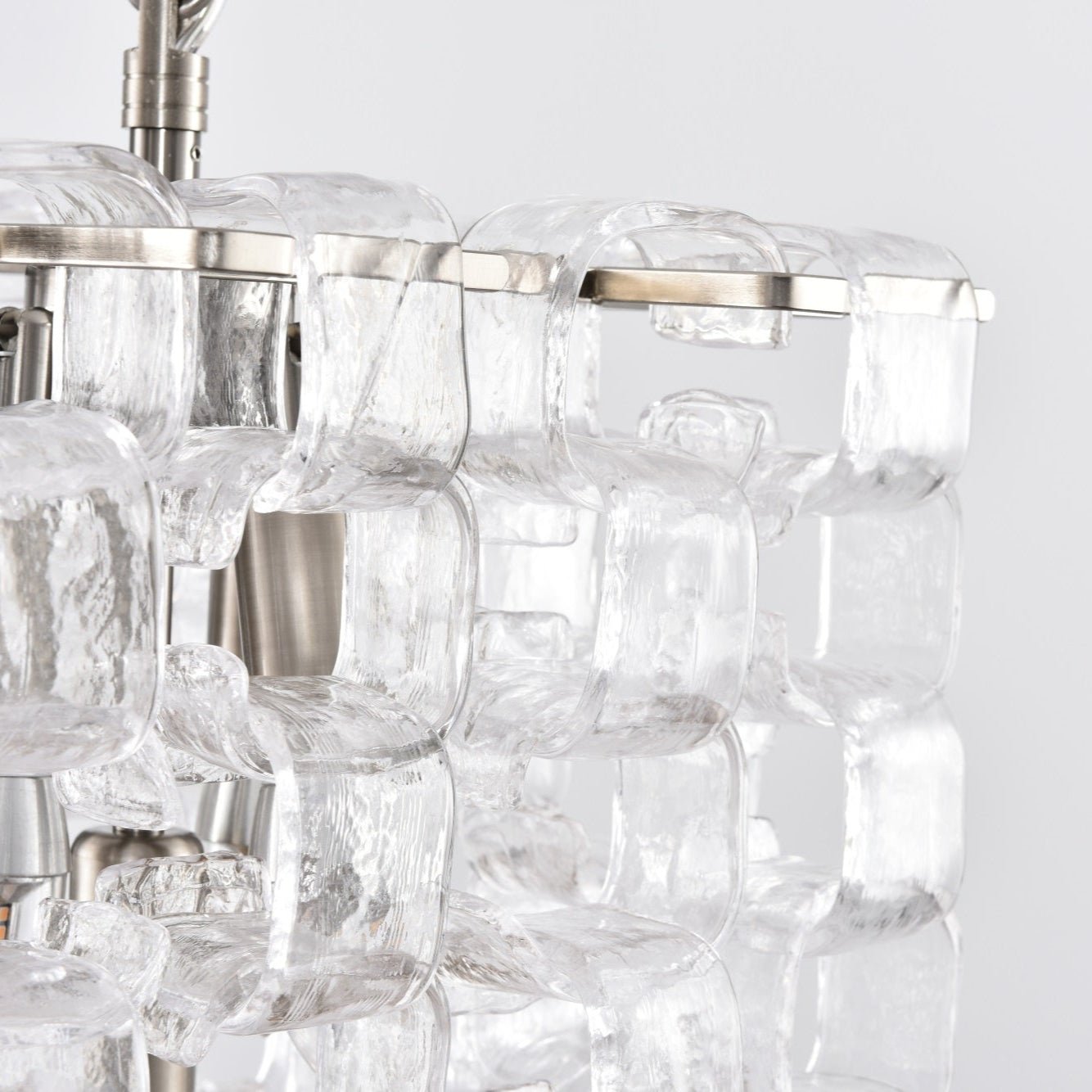 Aurora Chandelier Murano Glass Interlocking Geometric - Blowlighting