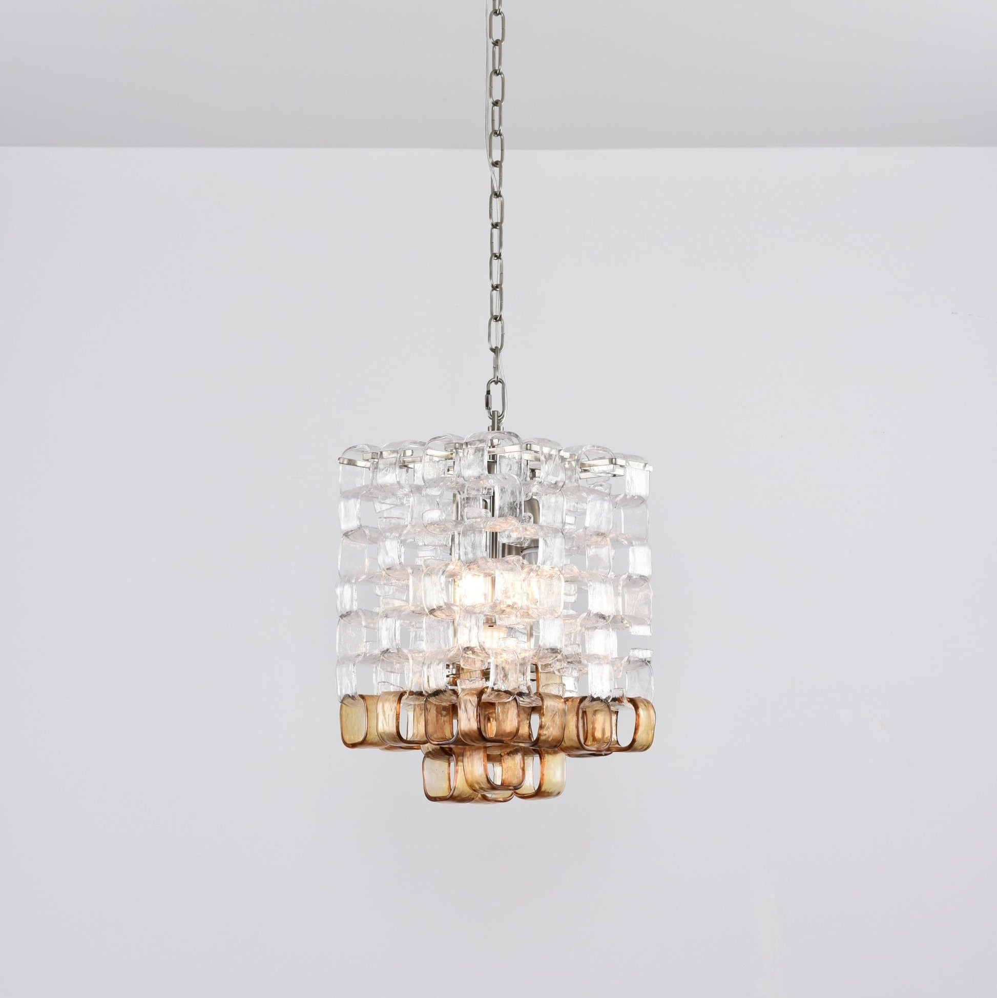 Aurora Chandelier Murano Glass Interlocking Geometric - Blowlighting