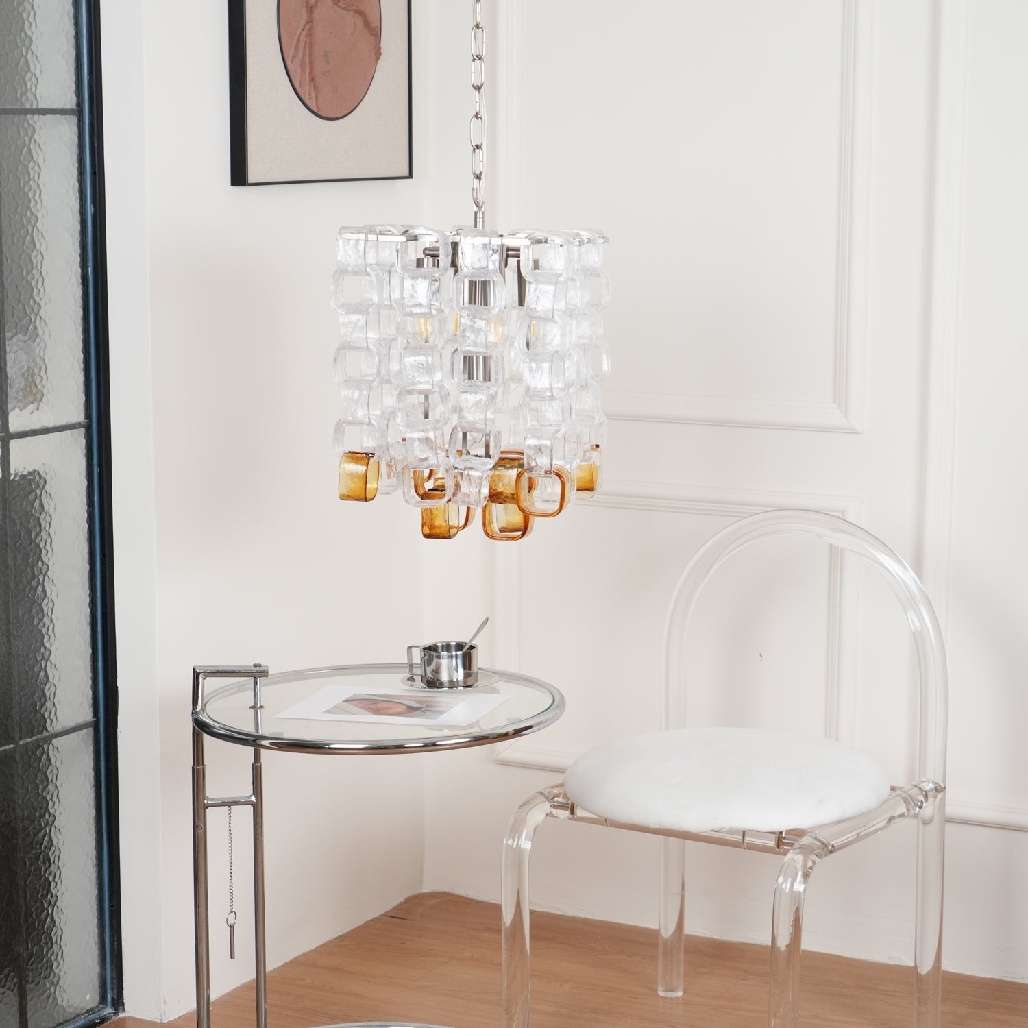 Aurora Chandelier Murano Glass Interlocking Geometric - Blowlighting