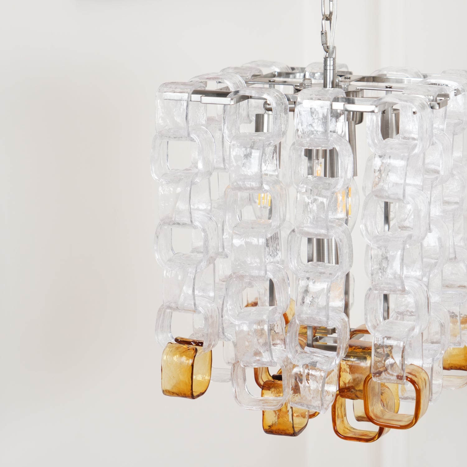 Aurora Chandelier Murano Glass Interlocking Geometric - Blowlighting