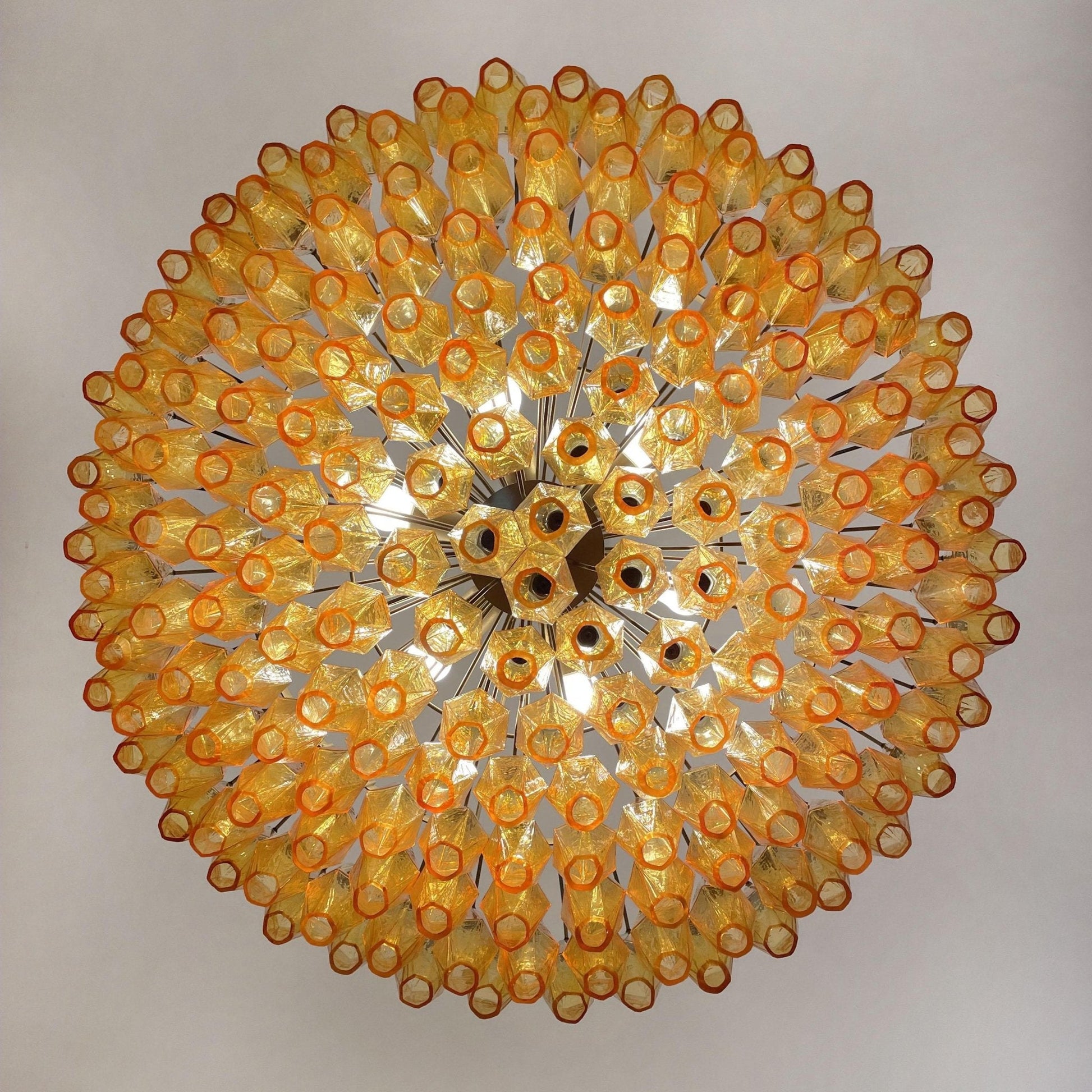 Murano Chandelier Amber Layered Oval - Blowlighting