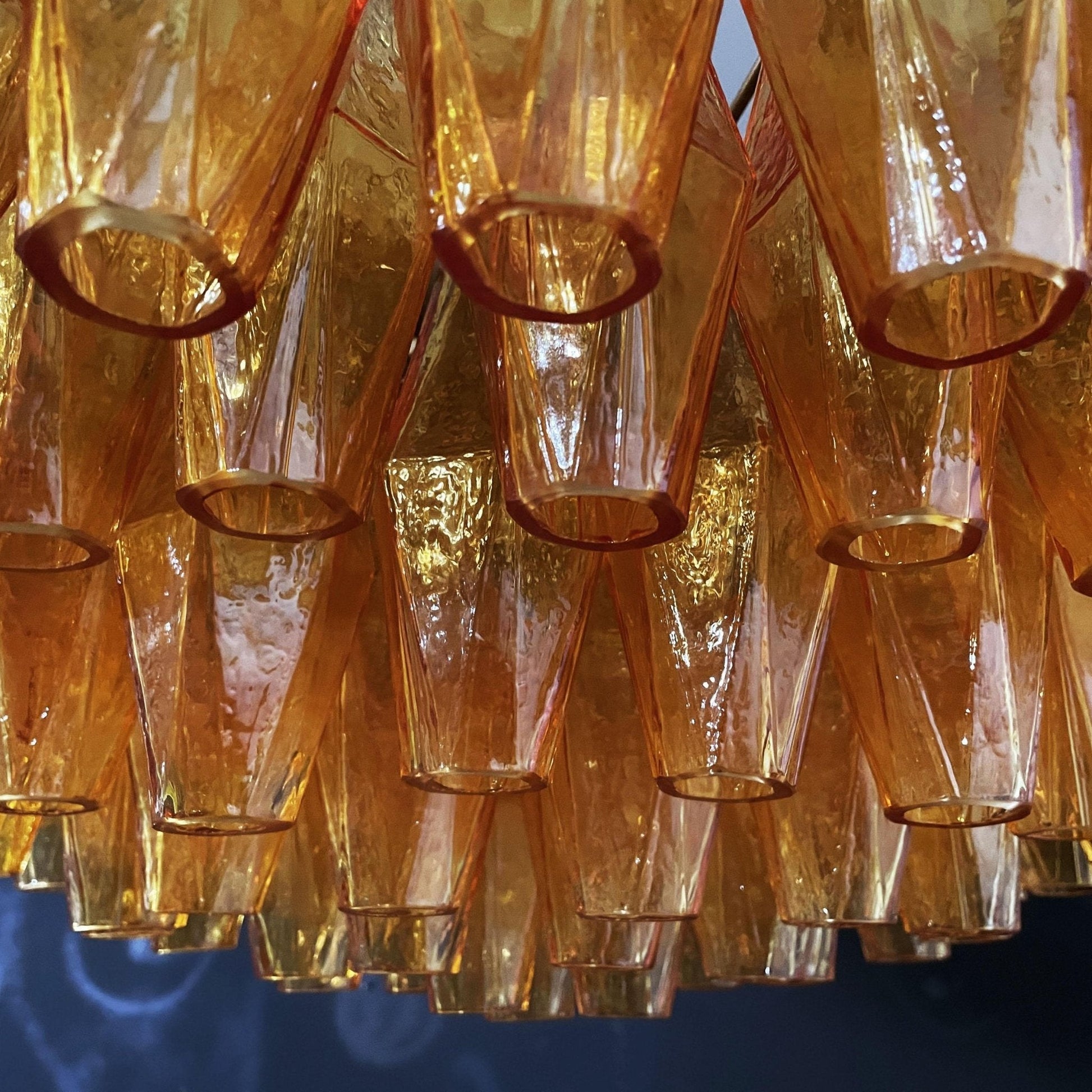 Murano Chandelier Amber Layered Oval - Blowlighting