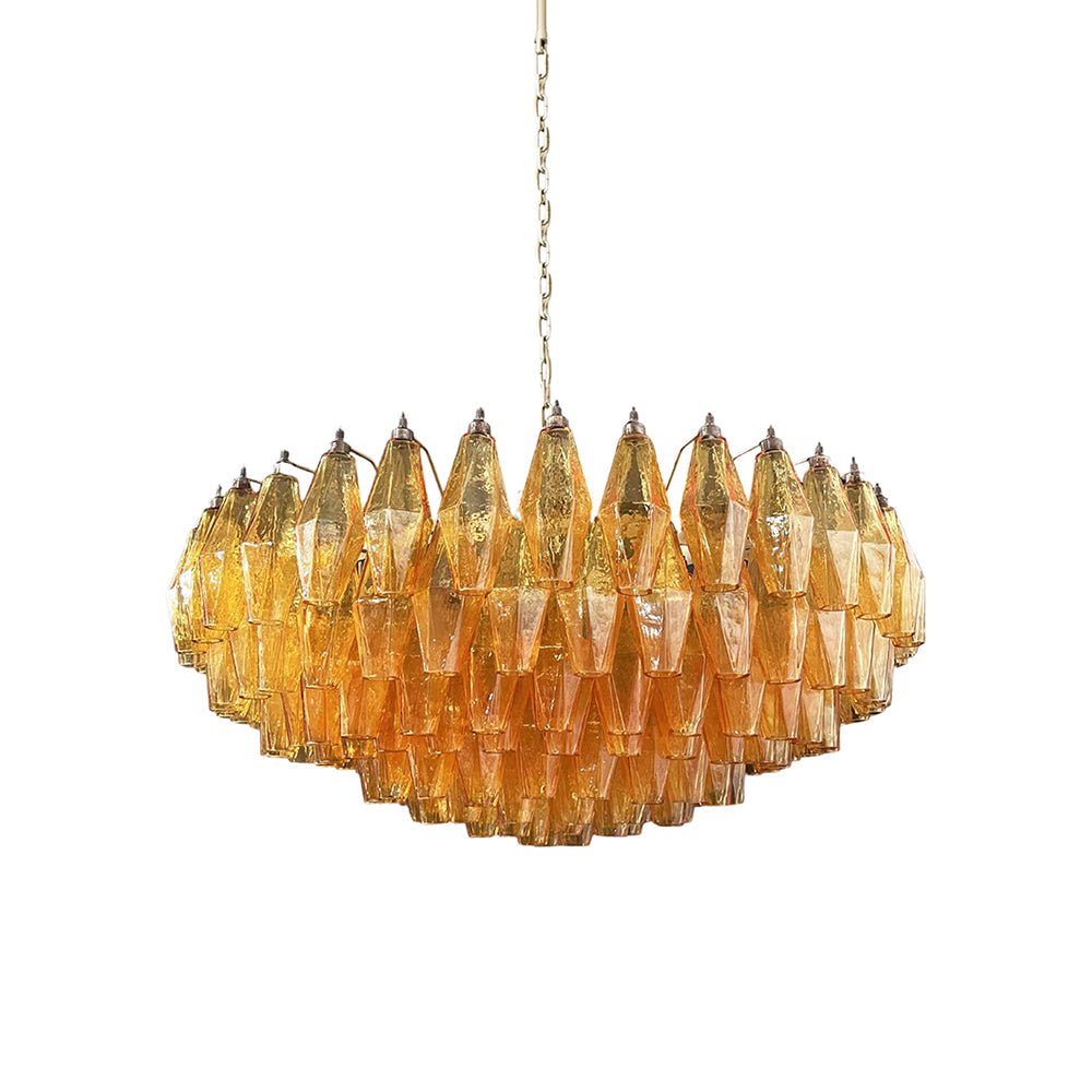 Murano Chandelier Amber Layered Oval - Blowlighting