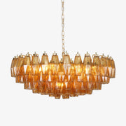 Murano Chandelier Amber Layered Oval - Blowlighting