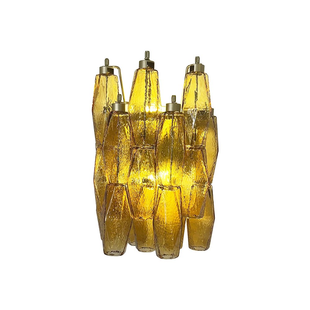 Aurora Wall Lamp Amber Rhombus Glass Geometric Murano Warmth - Blowlighting