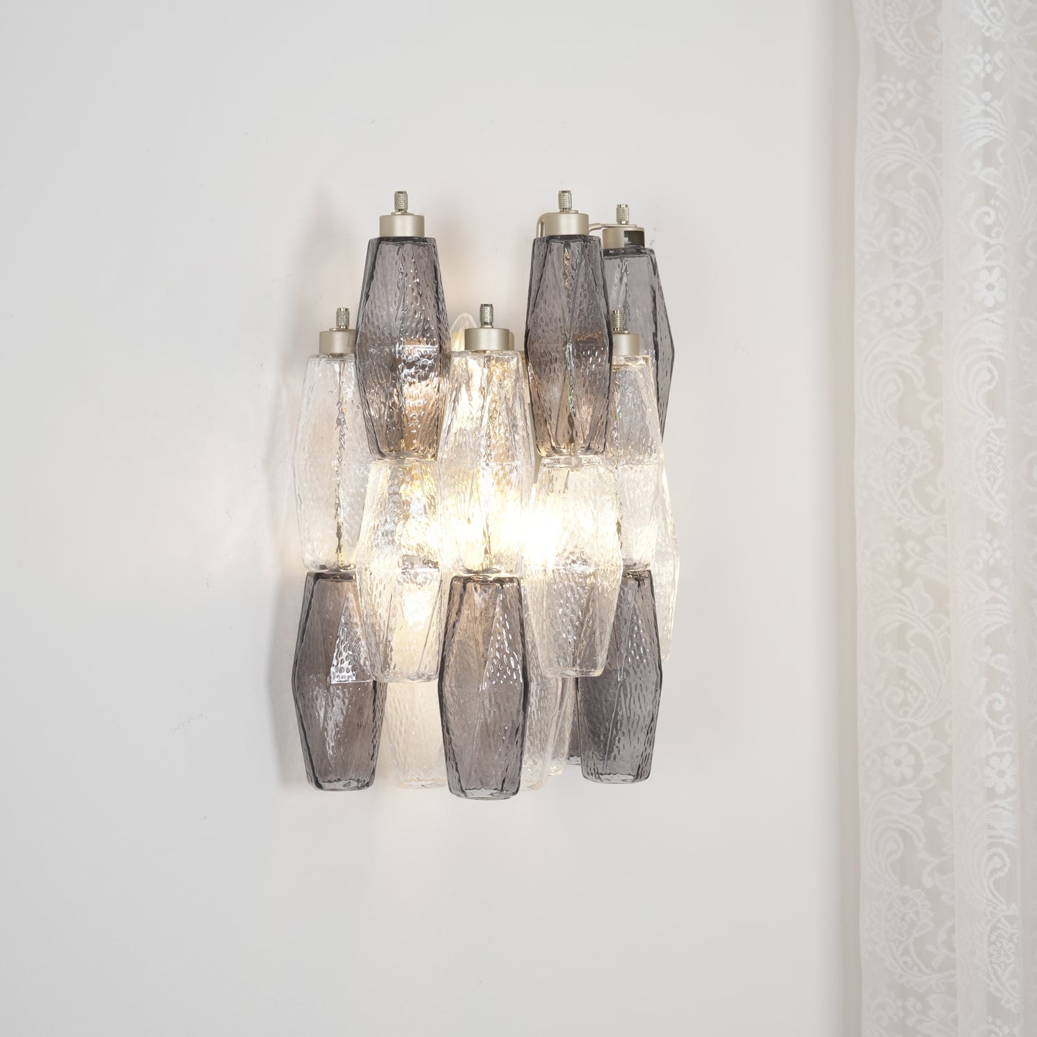 Aurora Wall Lamp Rhombus Glass Tiered Contemporary - Blowlighting