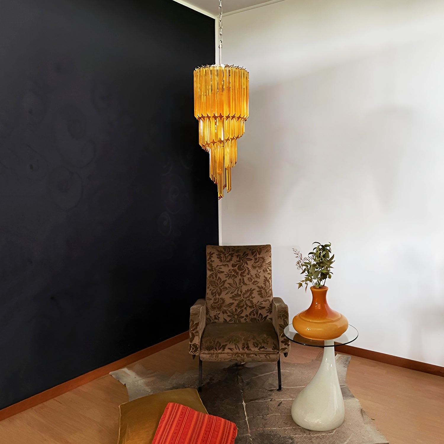 Aurora Chandelier Spiral Pink Prism Tiered - Blowlighting