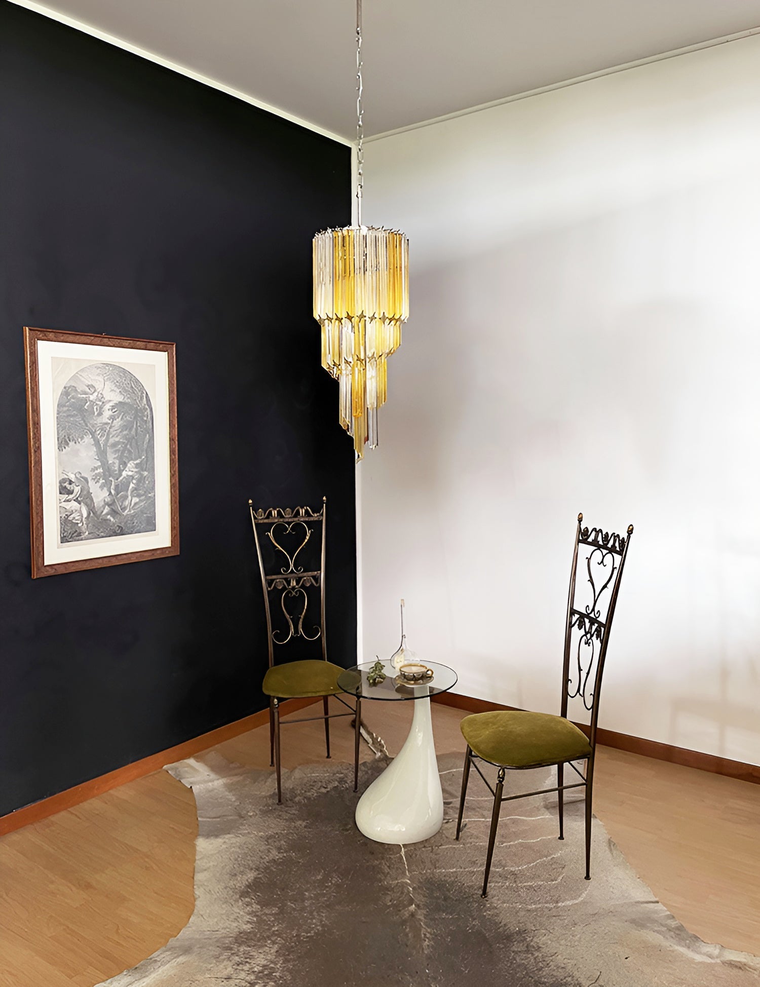 Aurora Chandelier Spiral Pink Prism Tiered - Blowlighting