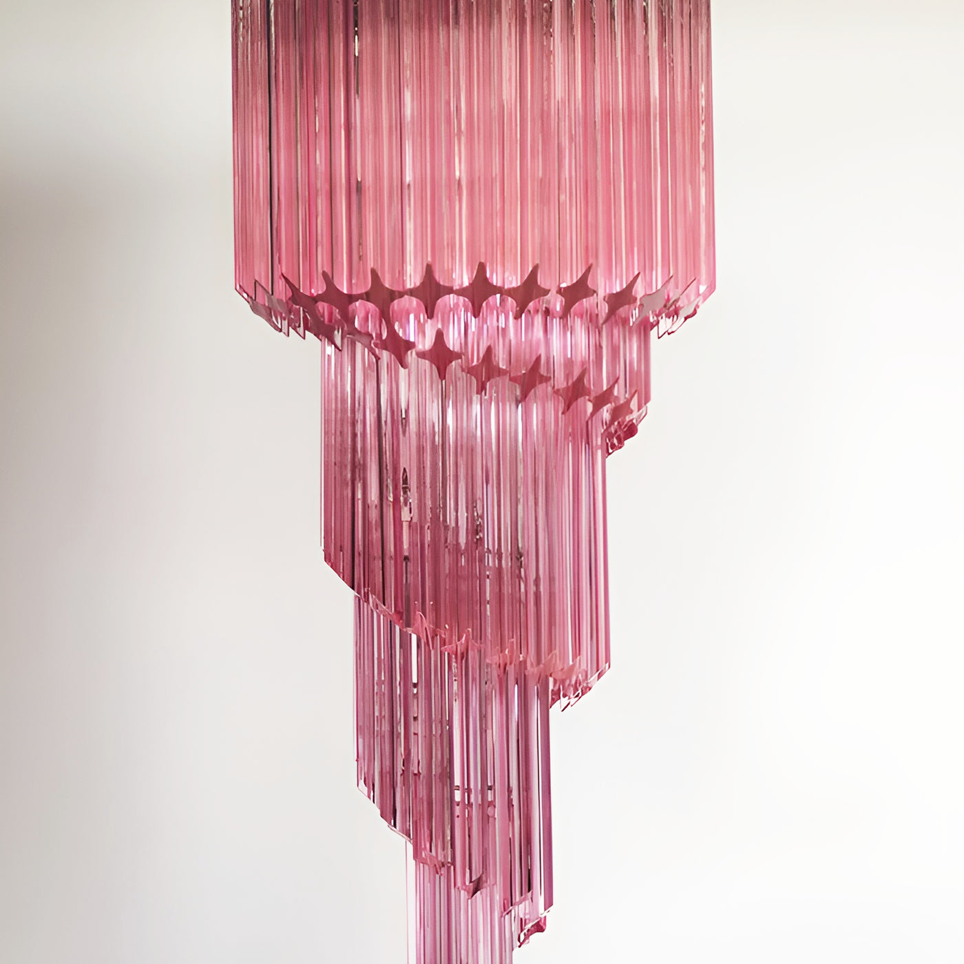 Aurora Chandelier Spiral Pink Prism Tiered - Blowlighting
