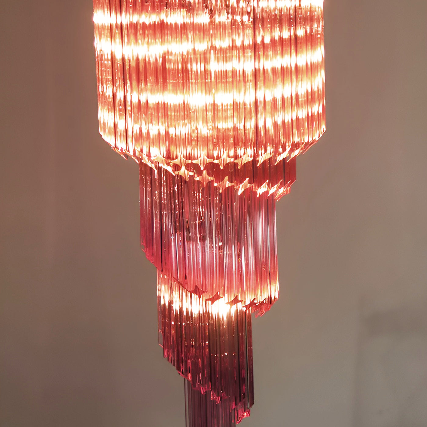 Aurora Chandelier Spiral Pink Prism Tiered - Blowlighting