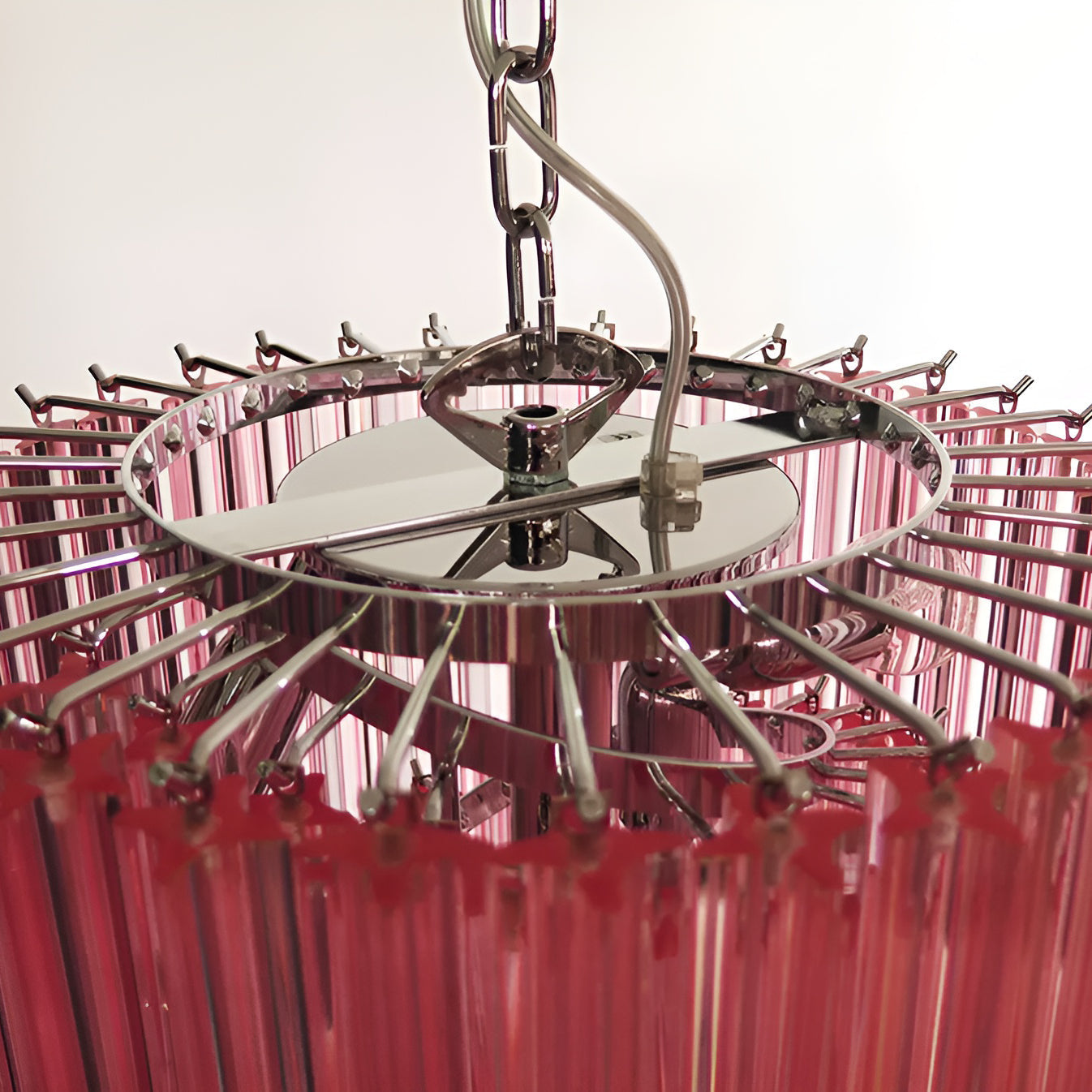 Aurora Chandelier Spiral Pink Prism Tiered - Blowlighting