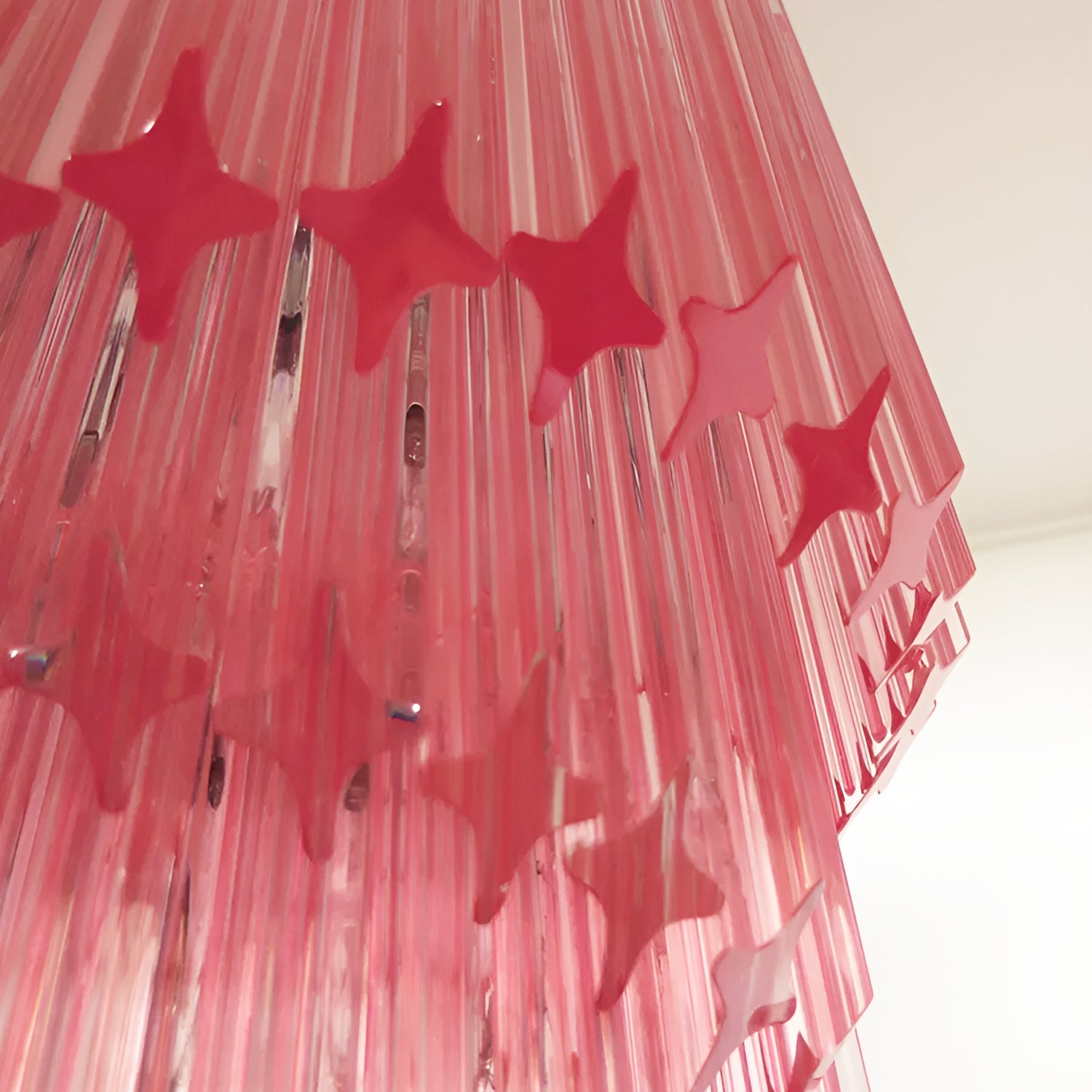 Aurora Chandelier Spiral Pink Prism Tiered - Blowlighting
