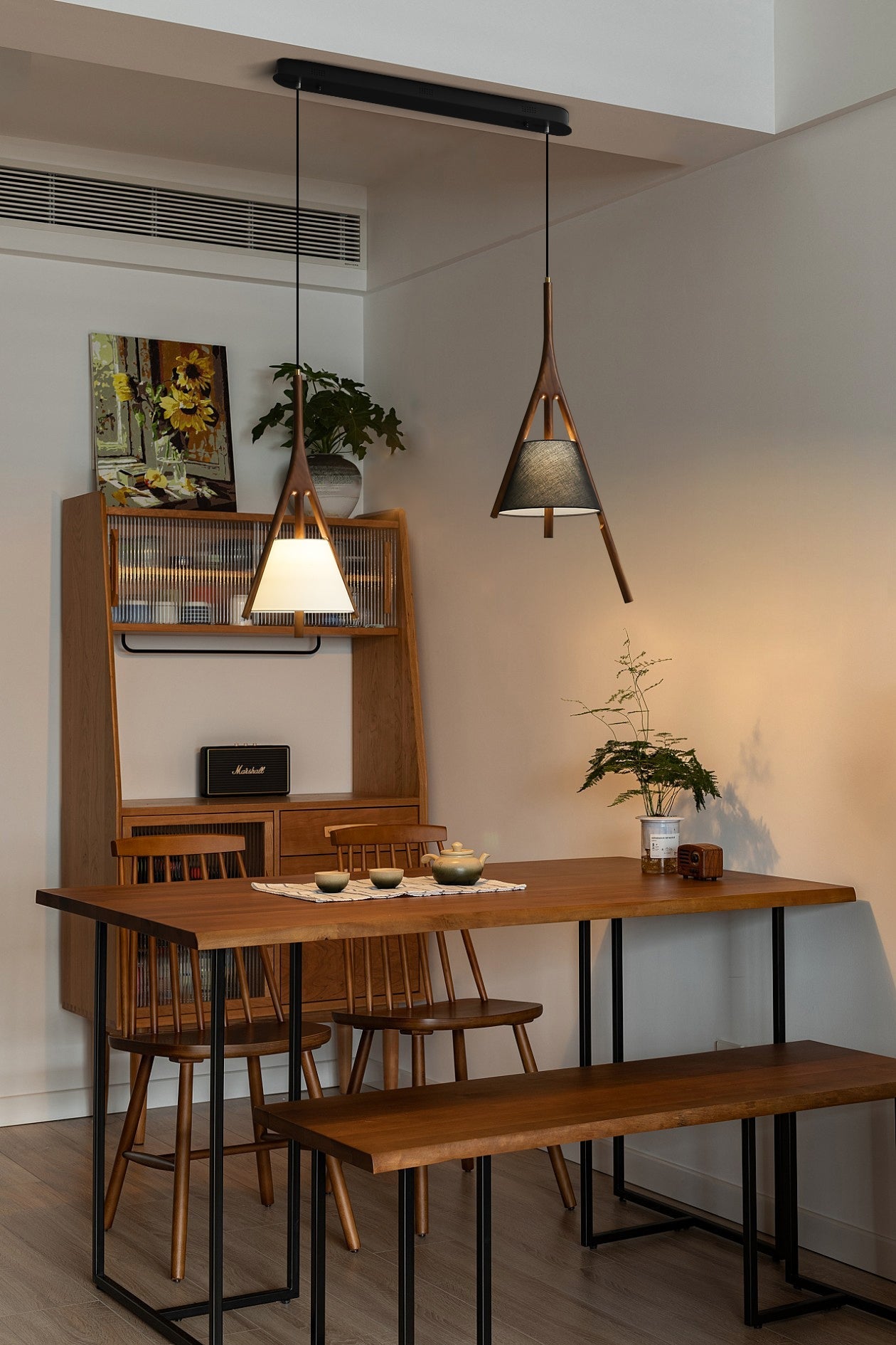 Zovenarae Triangular Wood Pendant Light - Blowlighting
