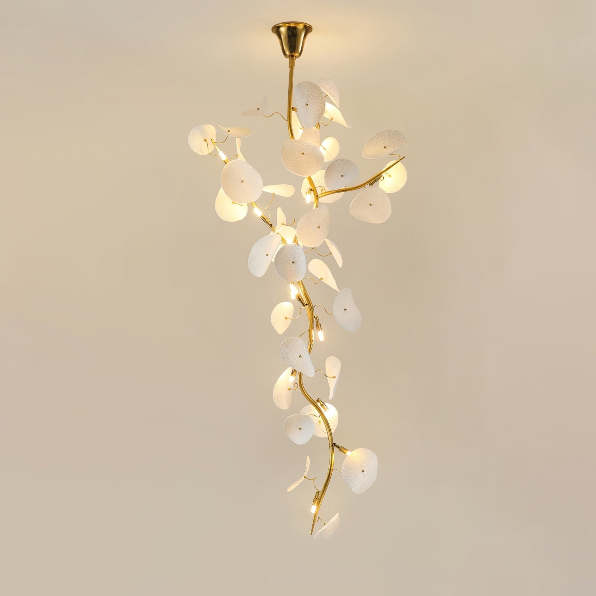 Orthair Branch Ceramic Brass Chandelier - Blowlighting