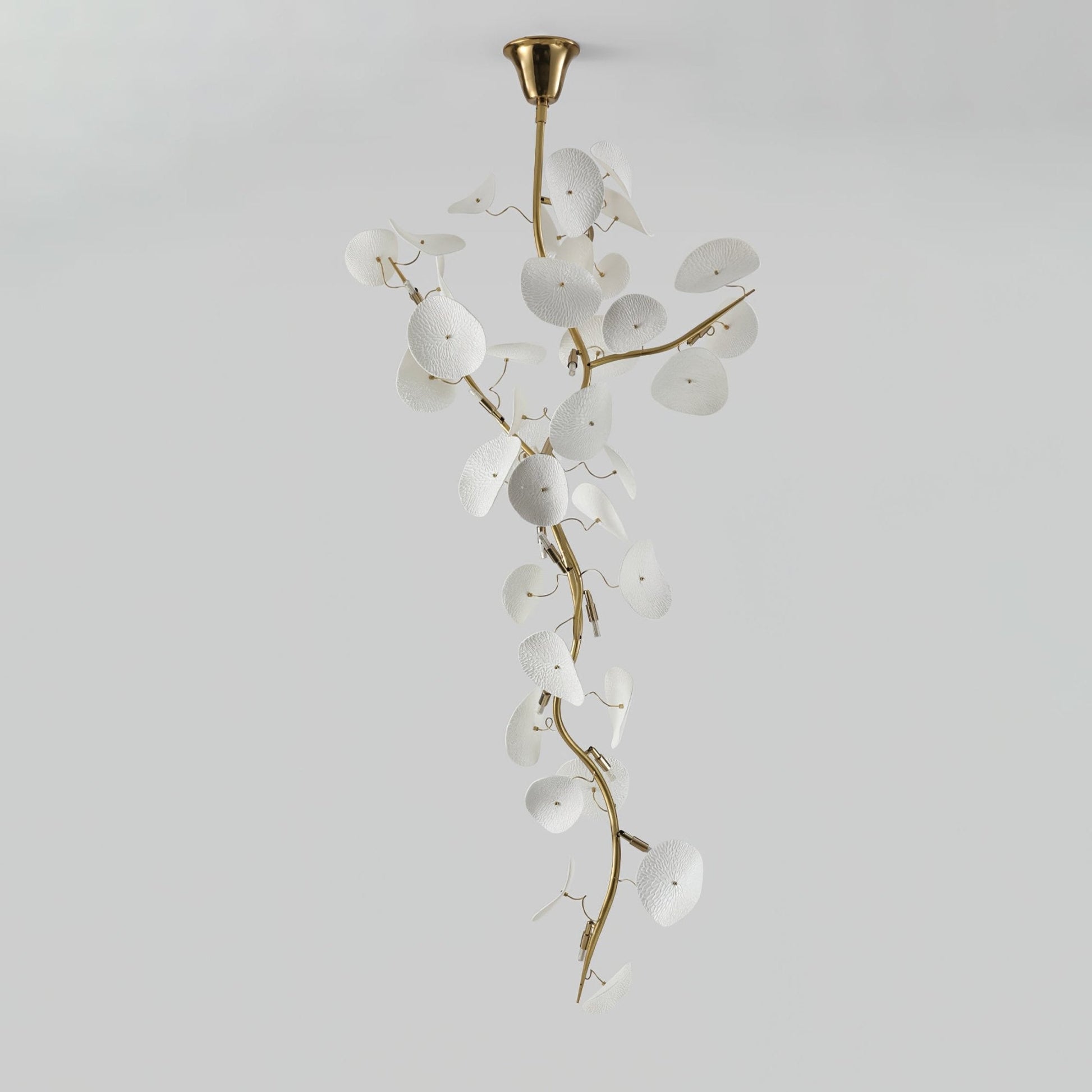 Orthair Branch Ceramic Brass Chandelier - Blowlighting