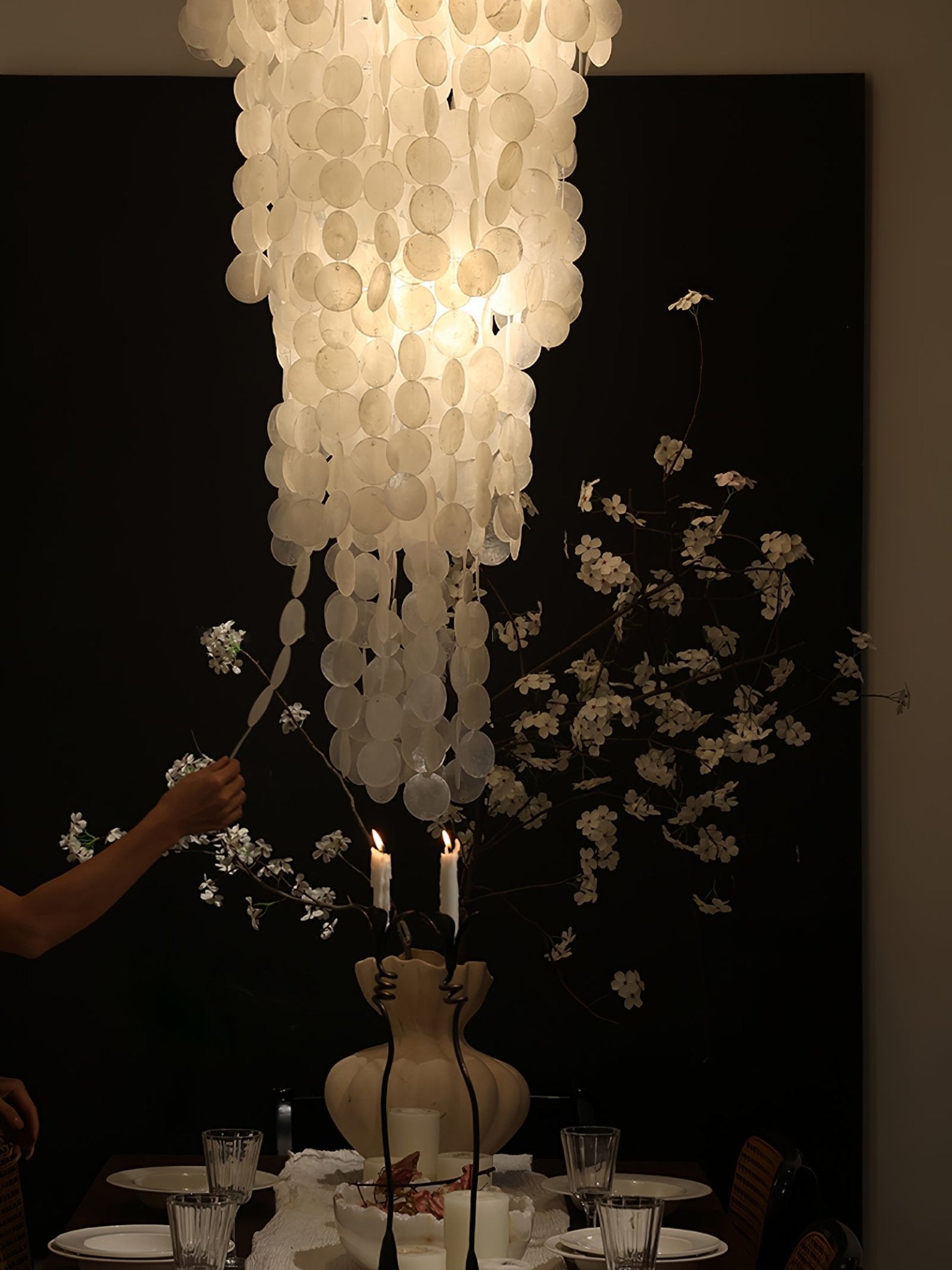 Eloryra Cascading Glass Chandelier - Blowlighting