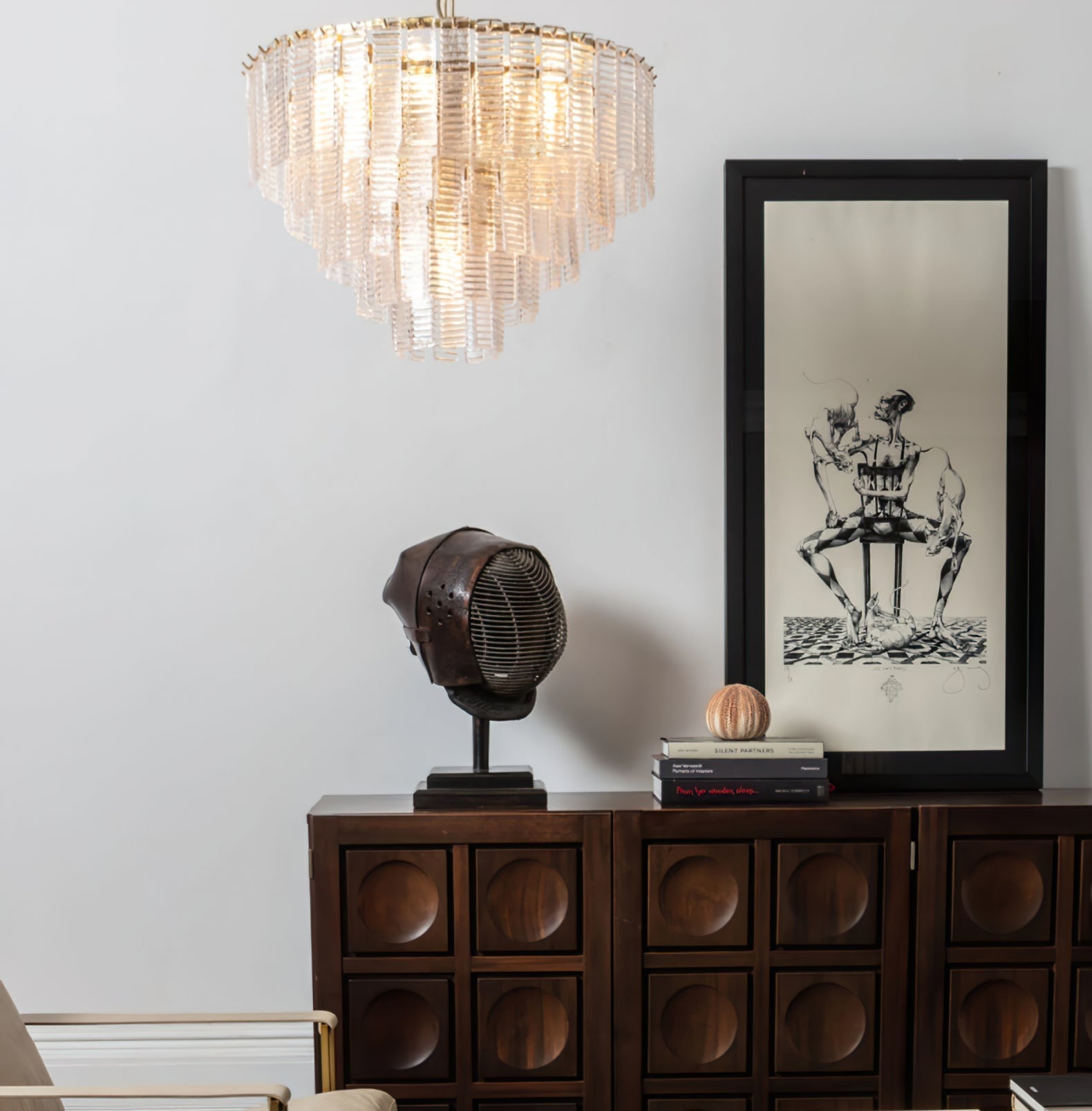 Aurora Chandelier Pink Murano Glass Layered Vintage Luxury - Blowlighting