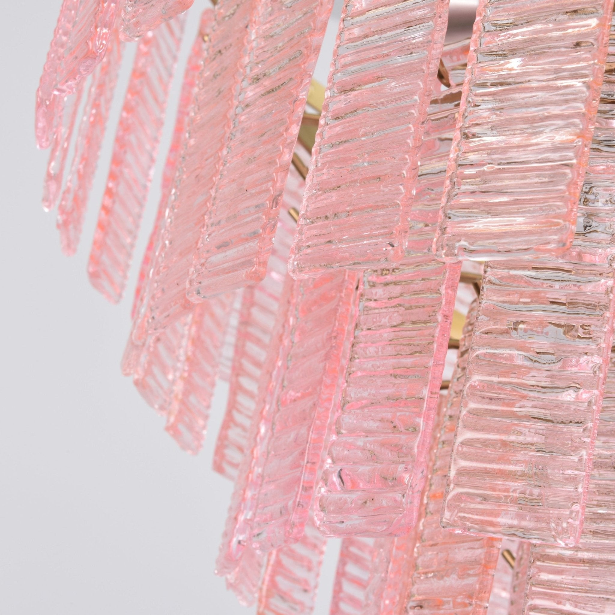 Aurora Chandelier Pink Murano Glass Layered Vintage Luxury - Blowlighting