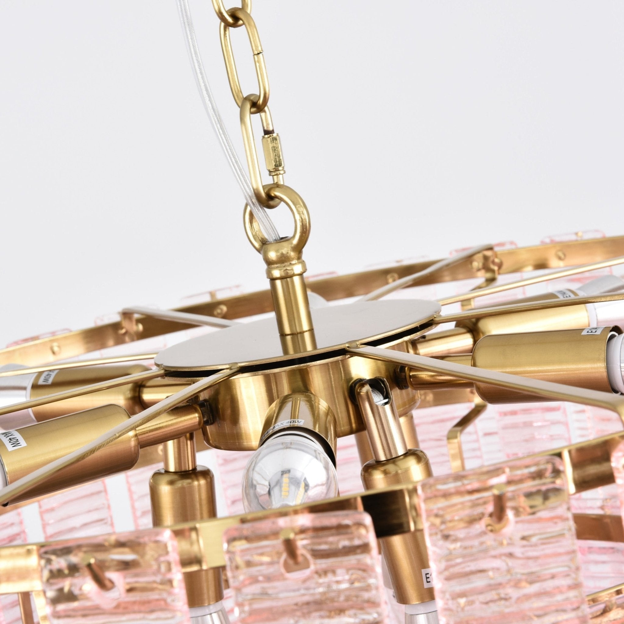 Aurora Chandelier Pink Murano Glass Layered Vintage Luxury - Blowlighting