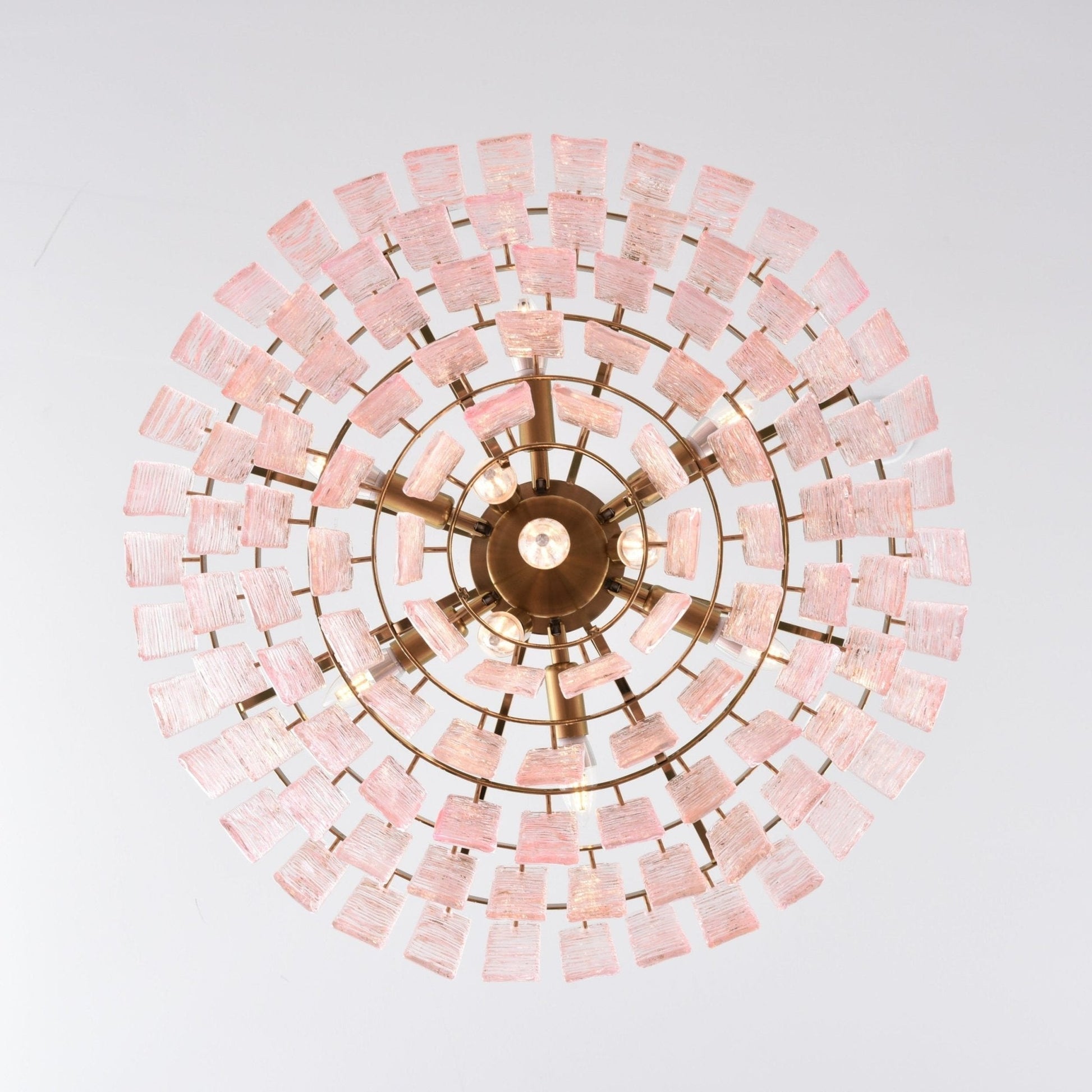 Aurora Chandelier Pink Murano Glass Layered Vintage Luxury - Blowlighting