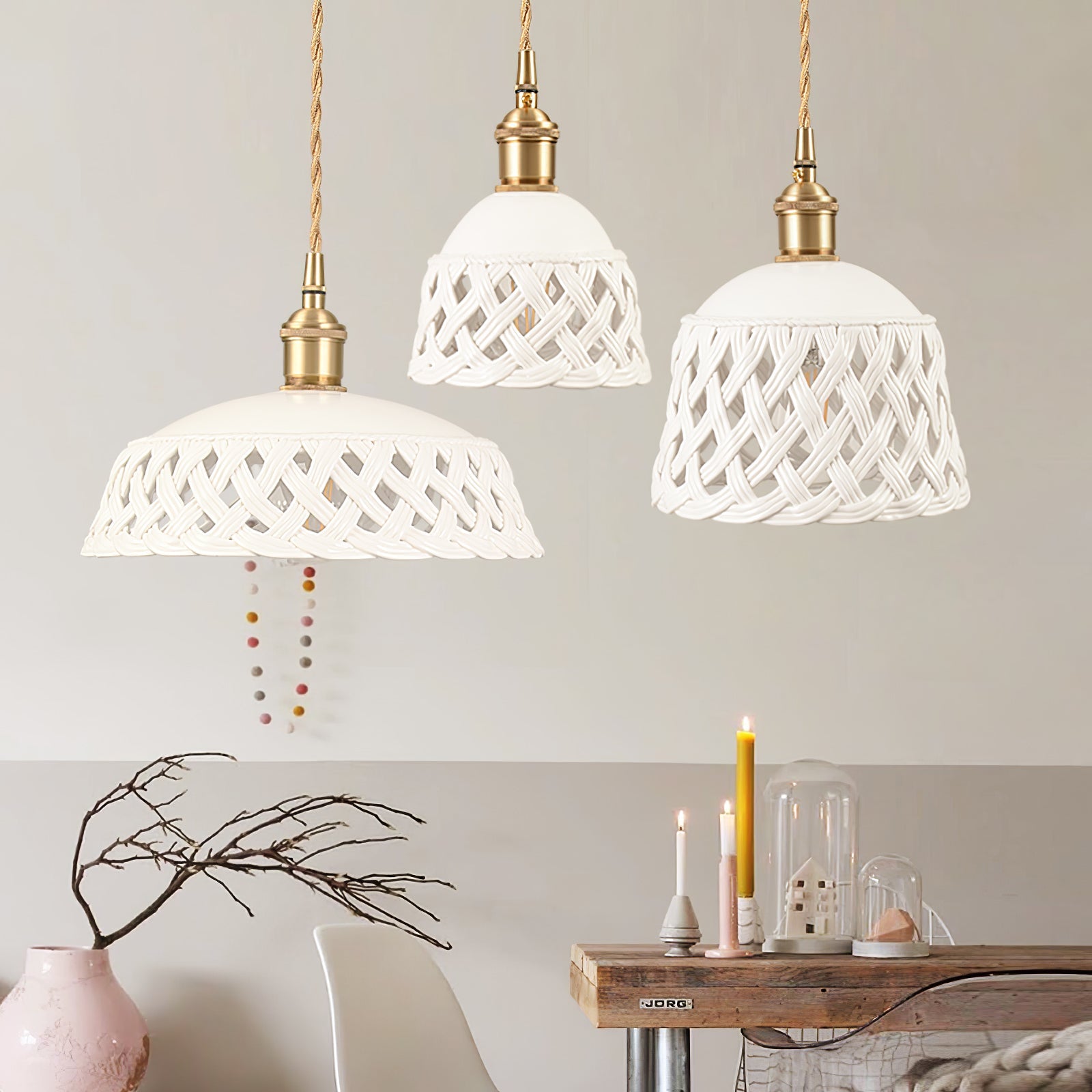 Openwork Ceramic Pendant Lamp - Blowlighting