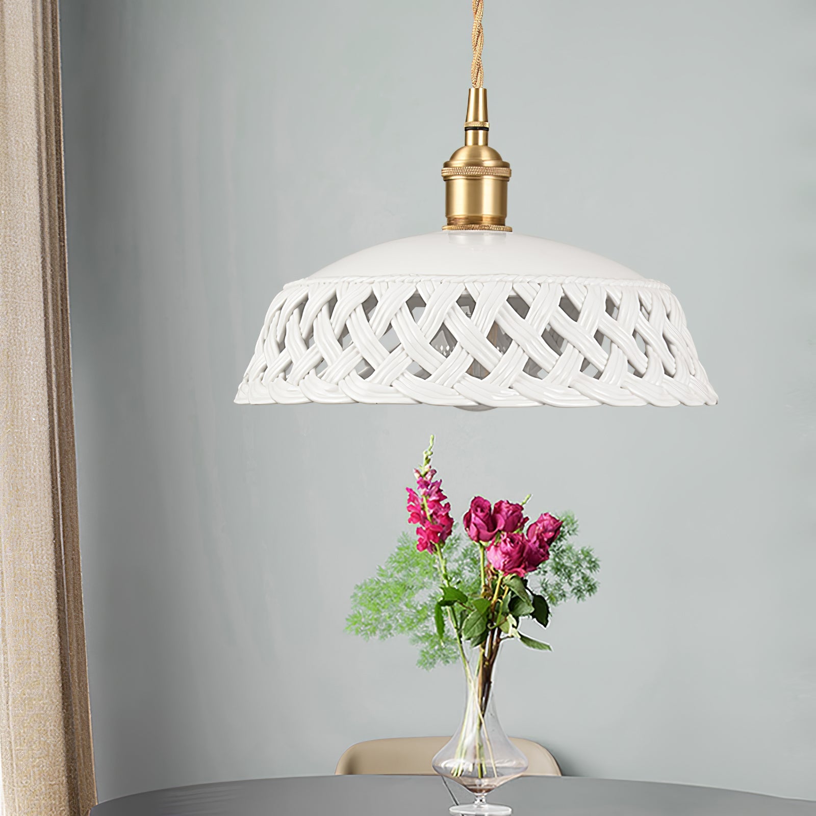 Openwork Ceramic Pendant Lamp - Blowlighting