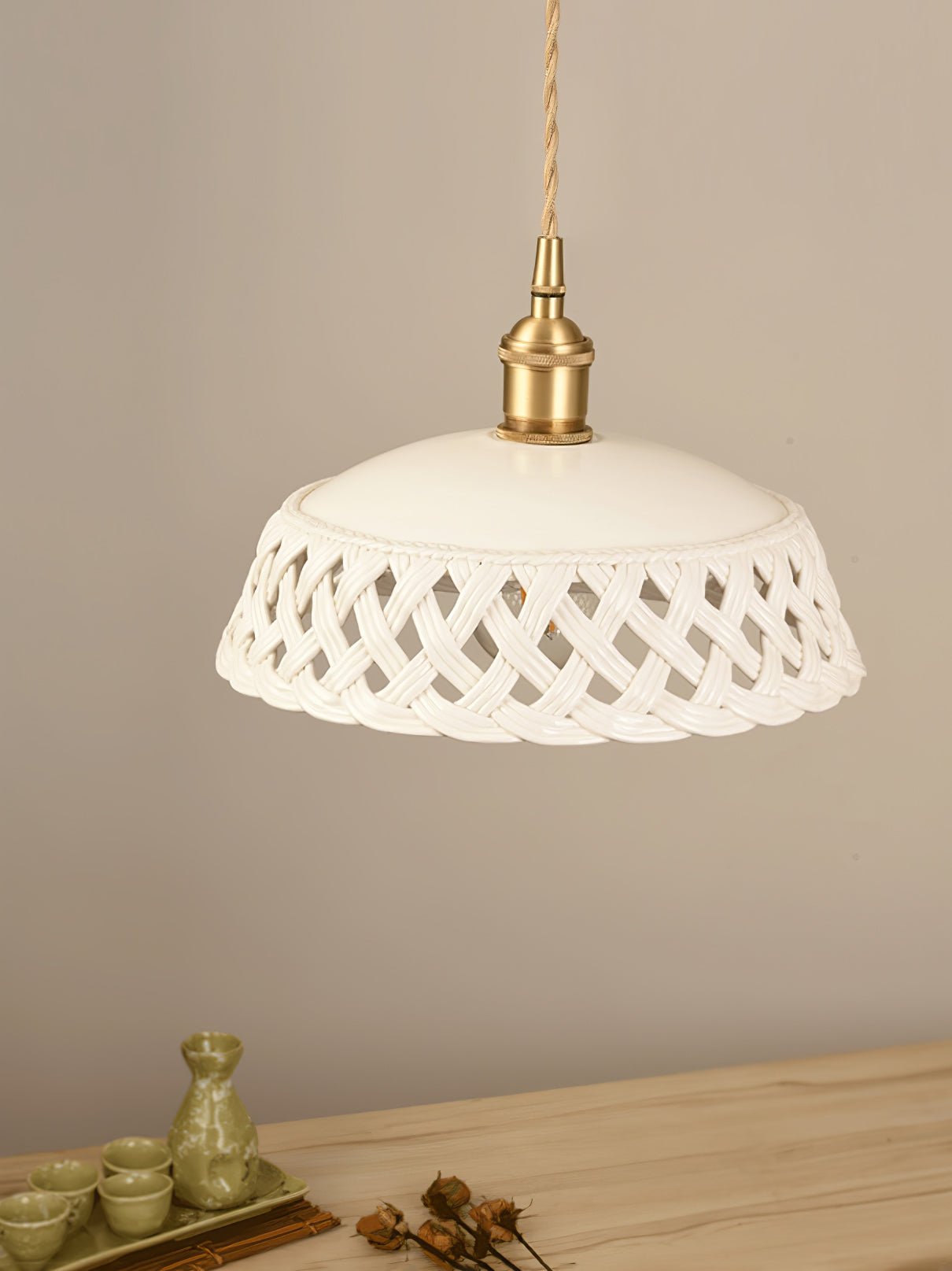 Openwork Ceramic Pendant Lamp - Blowlighting