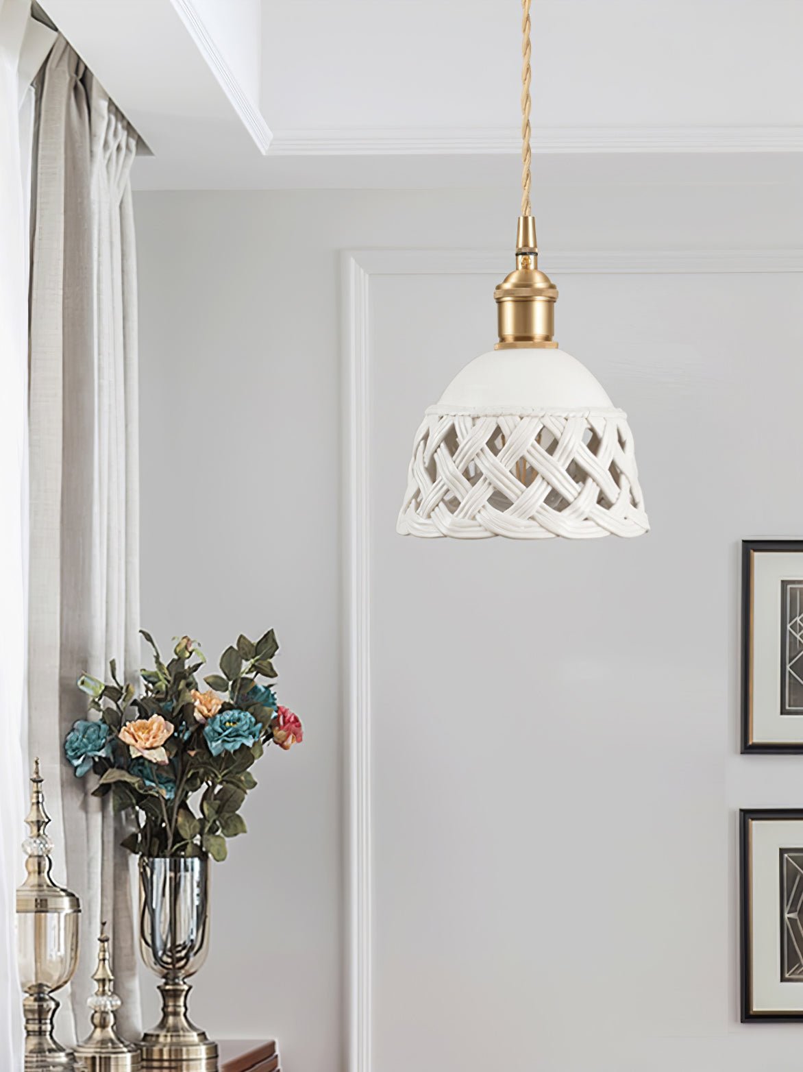 Openwork Ceramic Pendant Lamp - Blowlighting